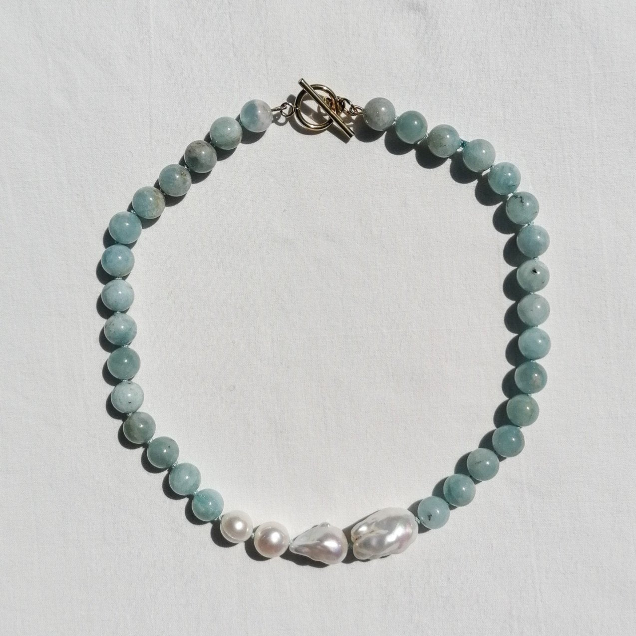 Aquamarin & Perlenkette
