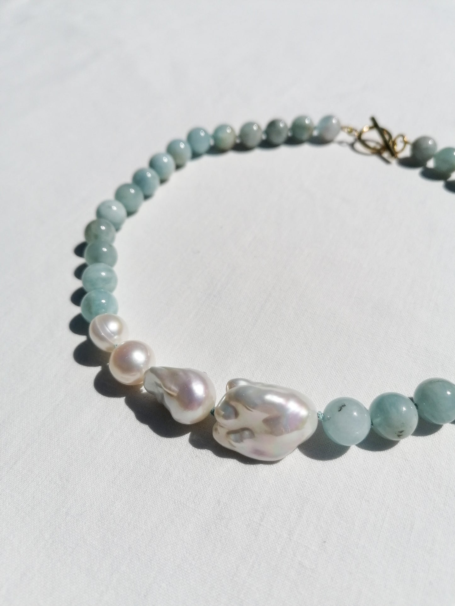 Aquamarin & Perlenkette