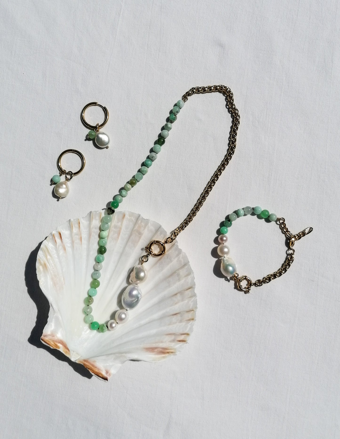 Chrysopras & Perlenarmband