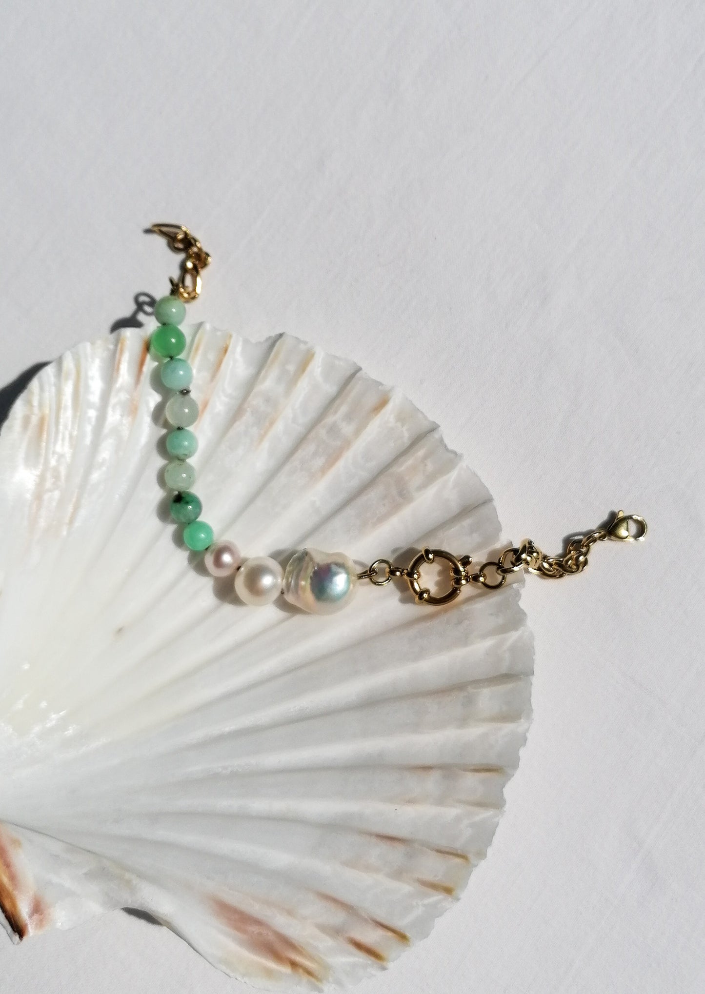 Chrysopras & Perlenarmband