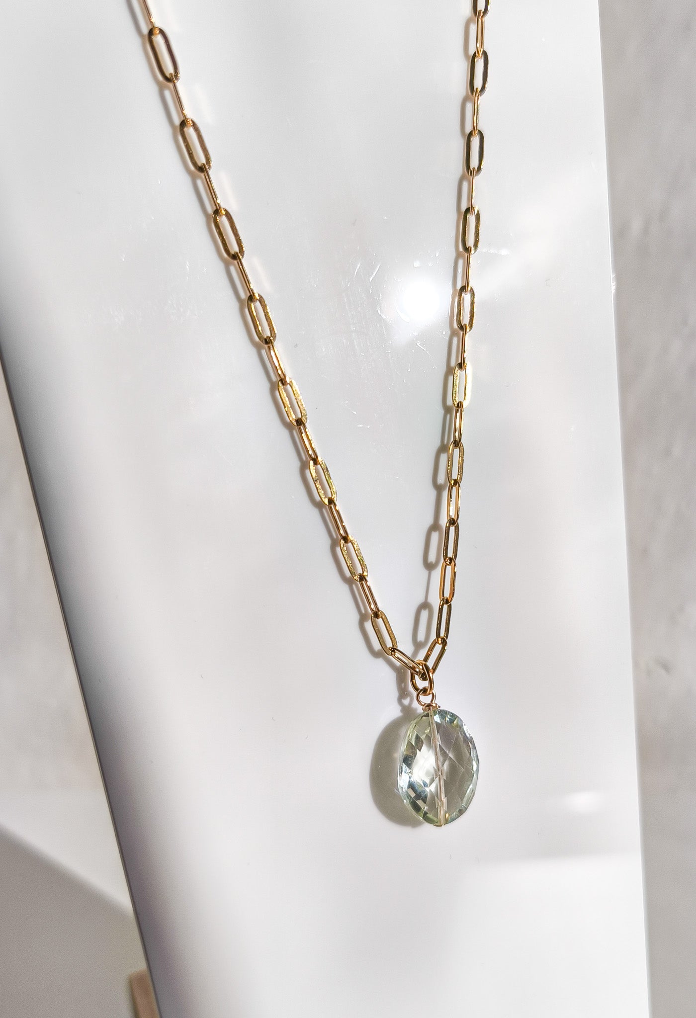 Green amethyst chain nekclace