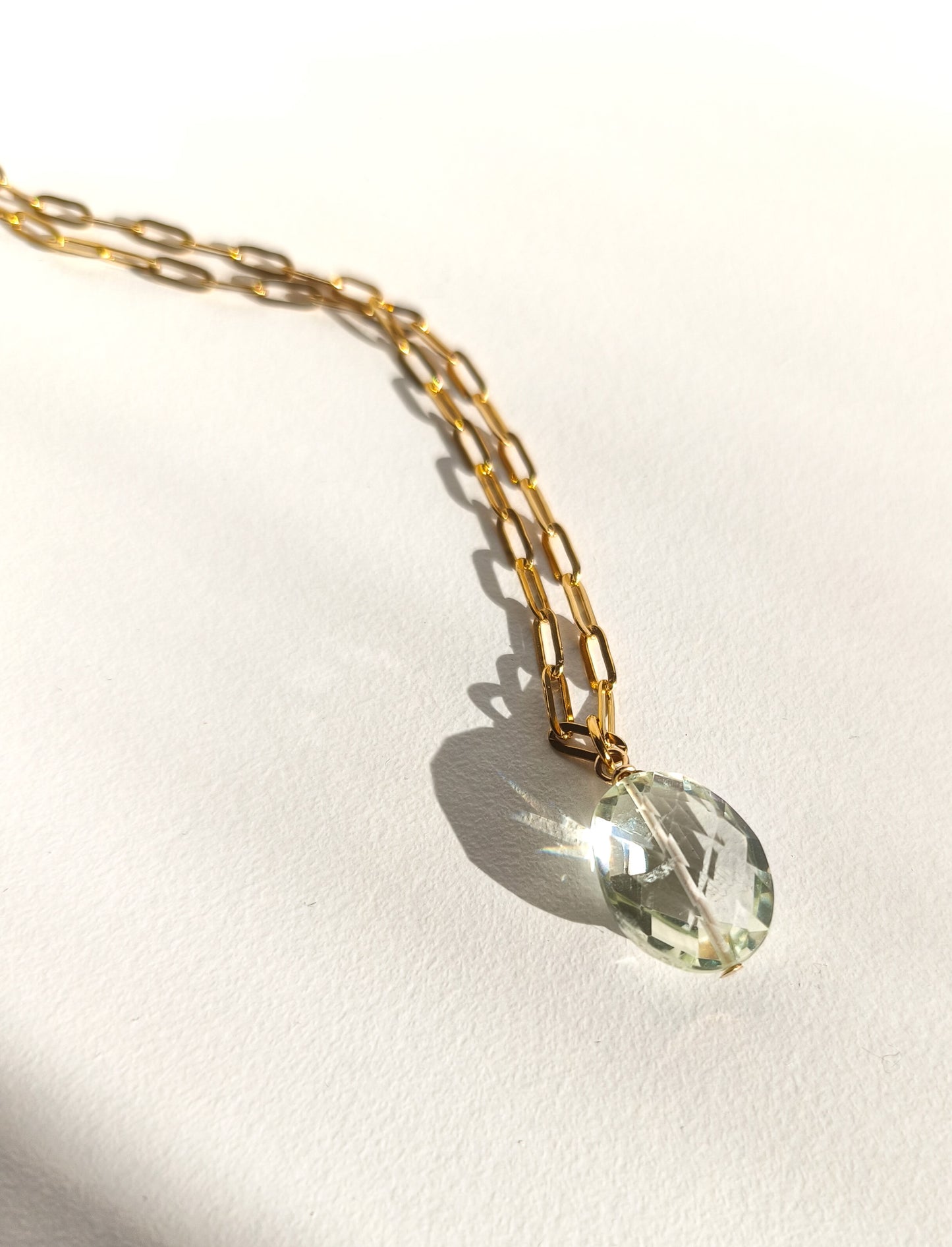 Green amethyst chain nekclace