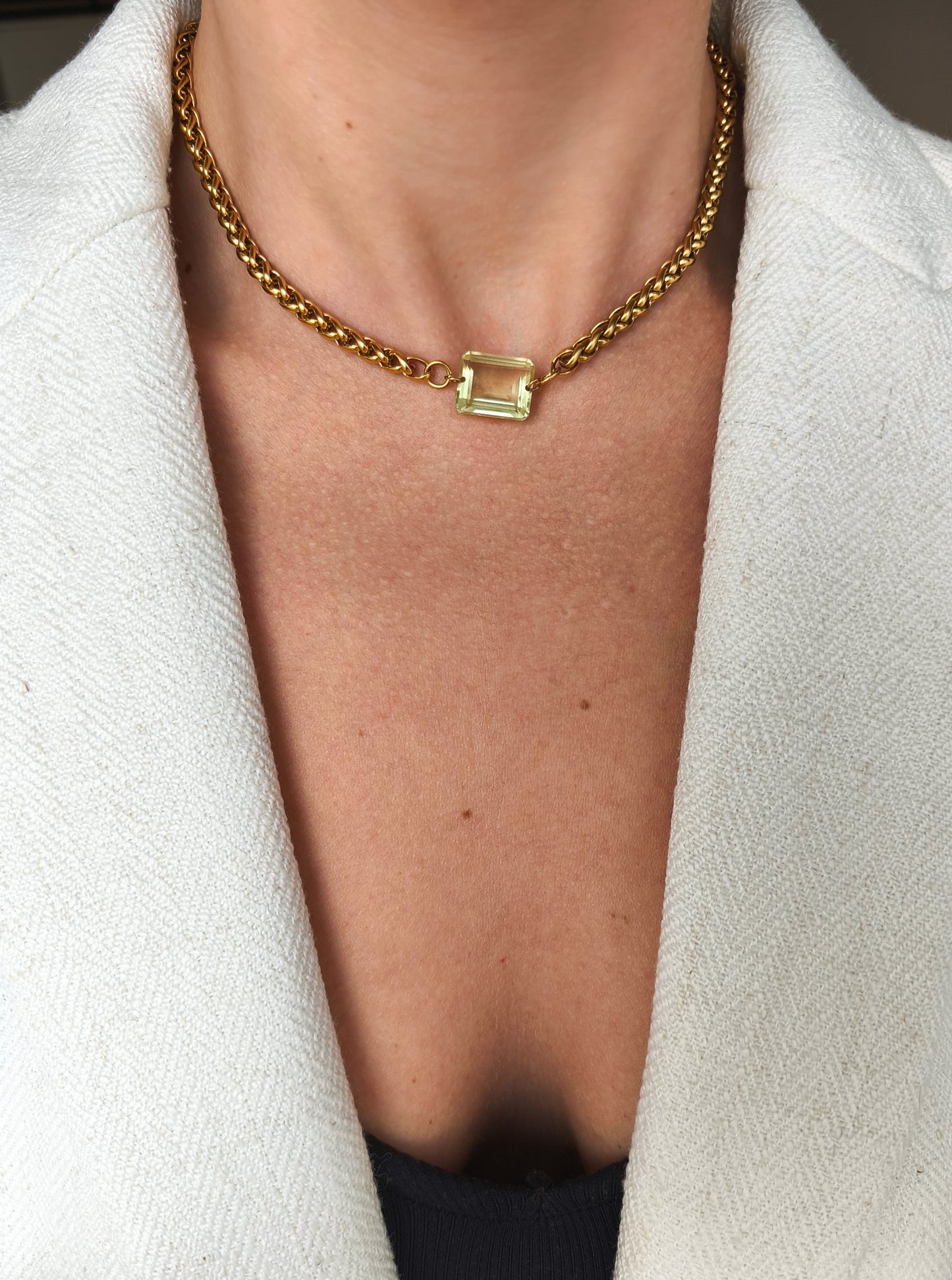 Lemon quartz necklace