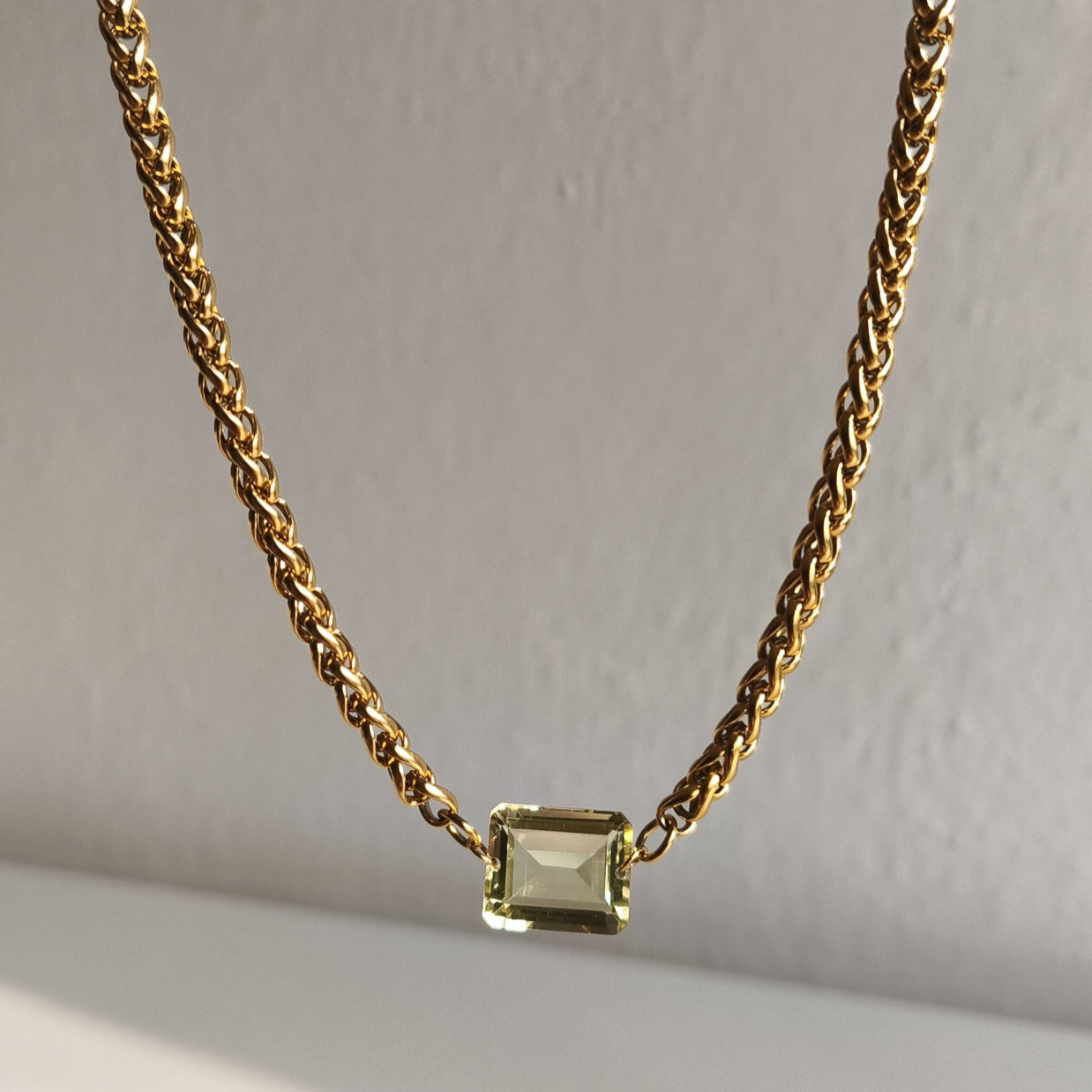 Lemon quartz necklace