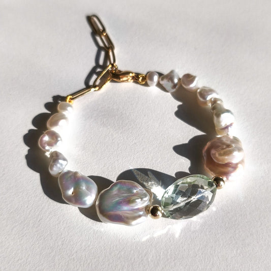 Pearl and amethyst bracelet