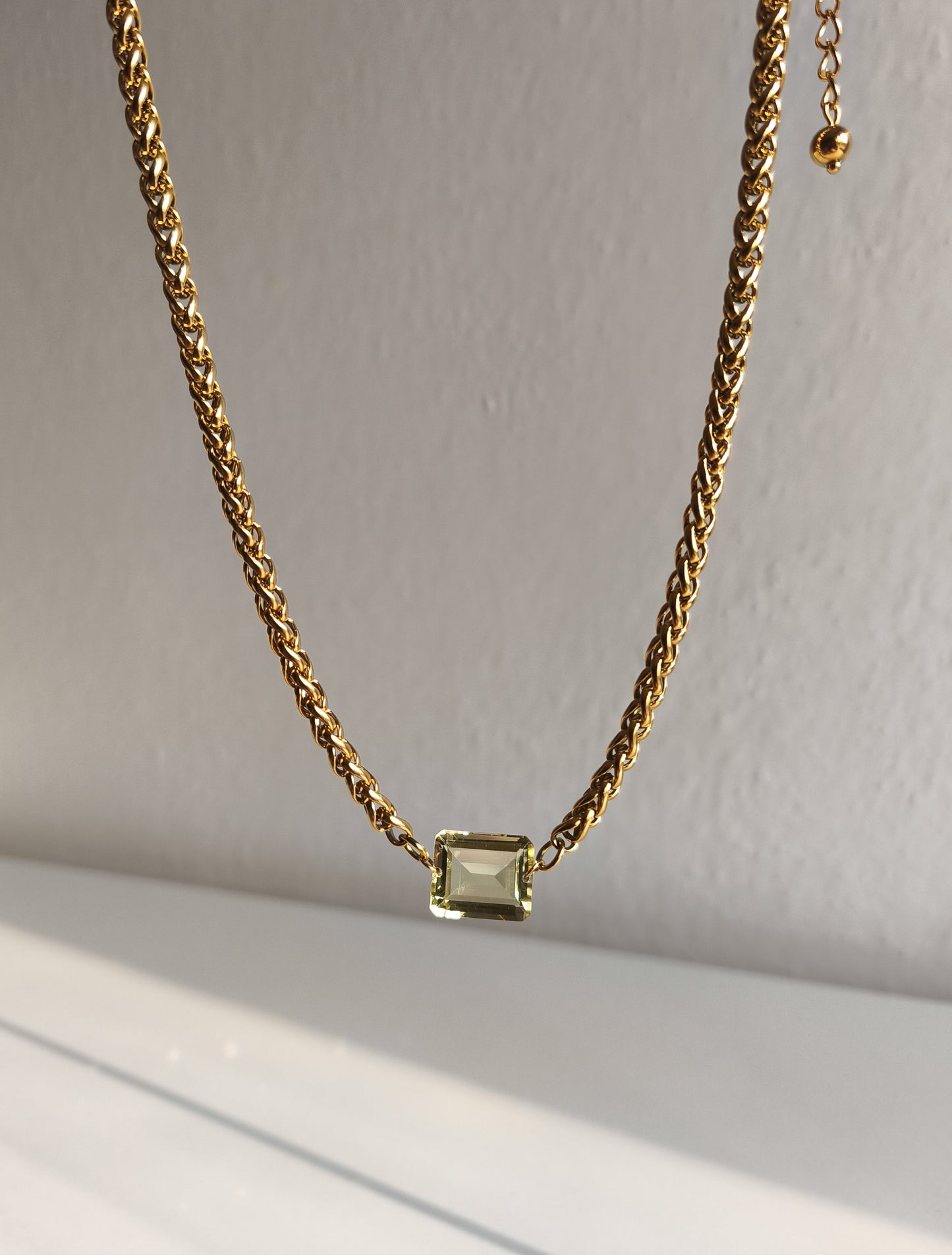 Lemon quartz necklace