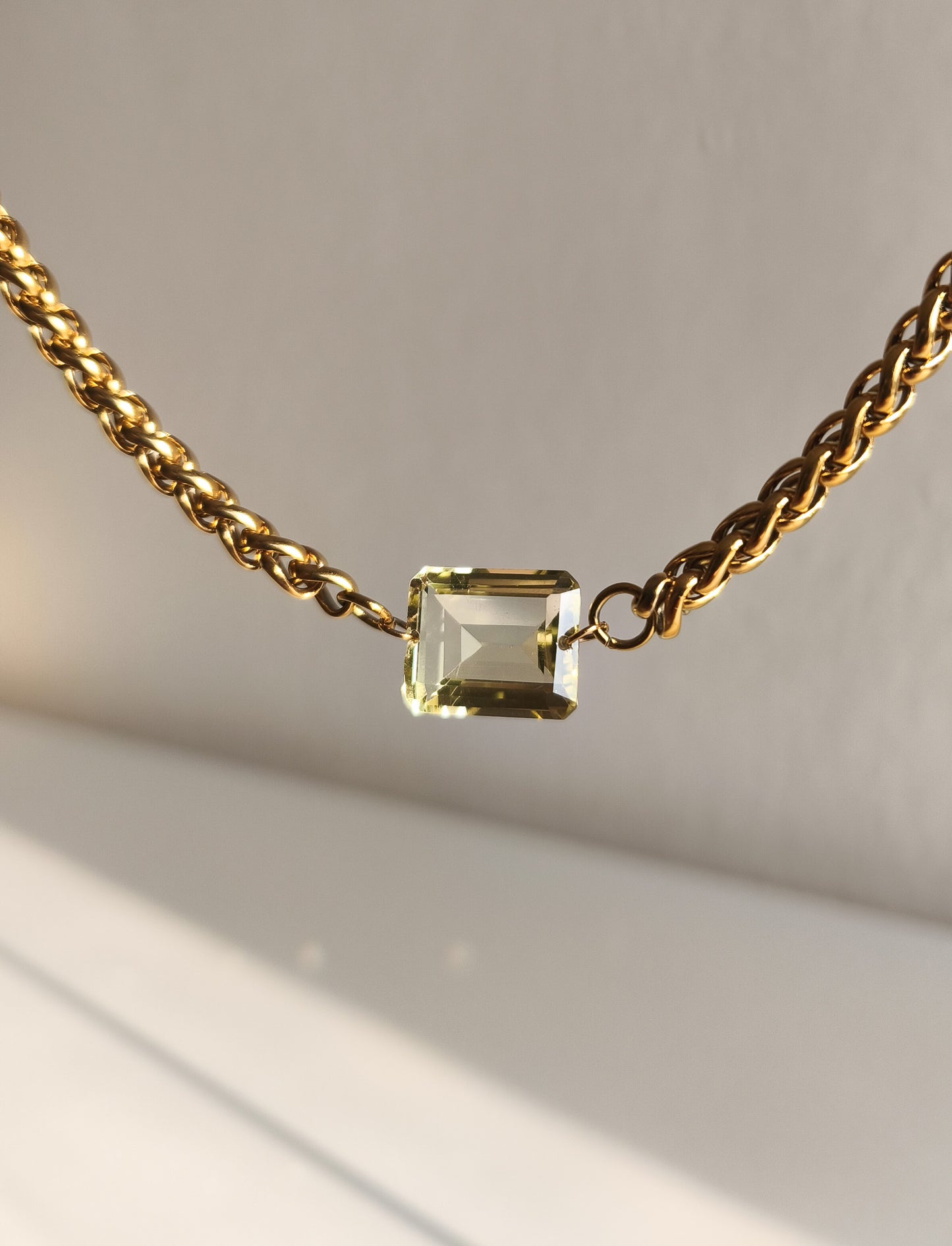 Lemon quartz necklace