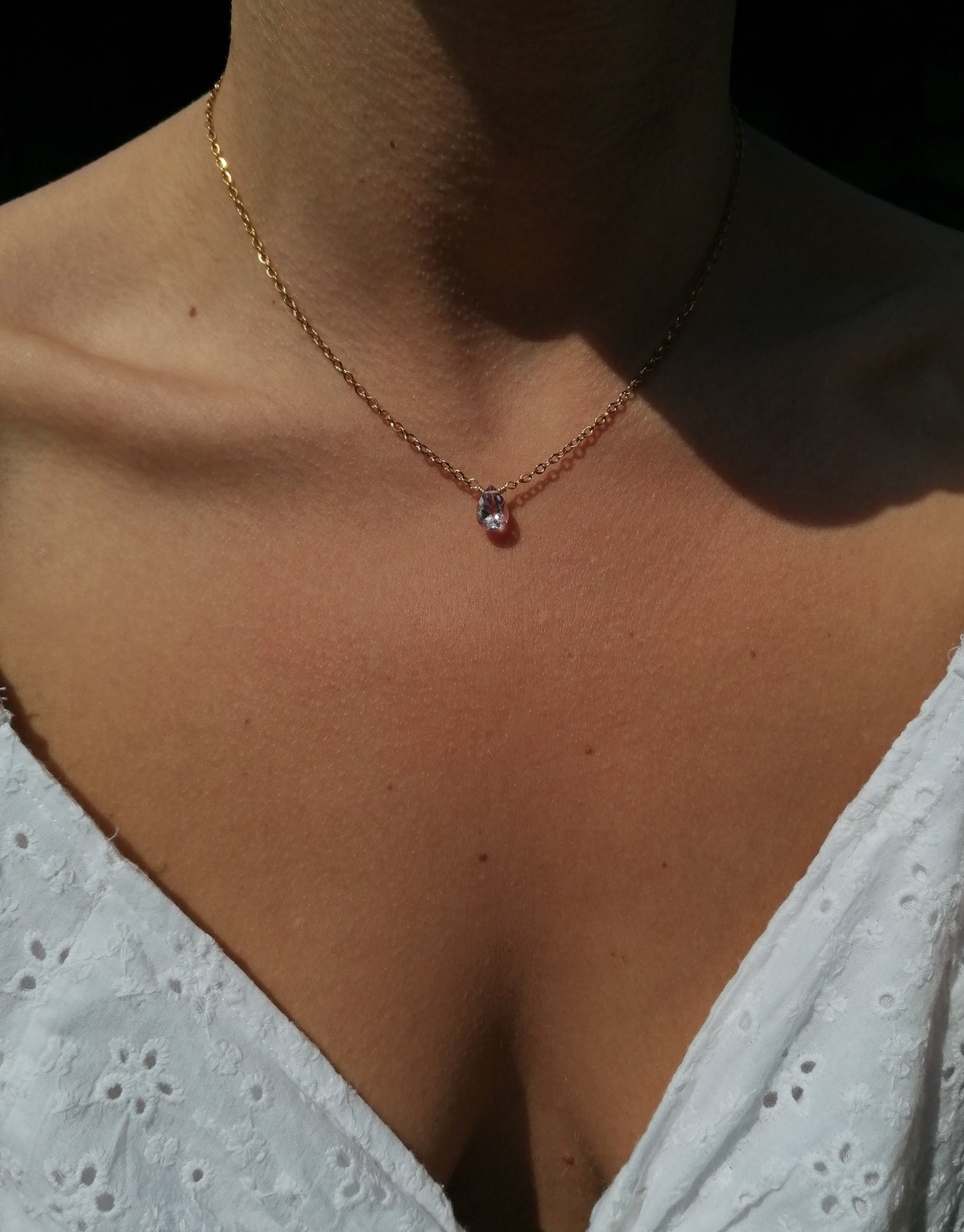 Halskette mit hellem Amethyst