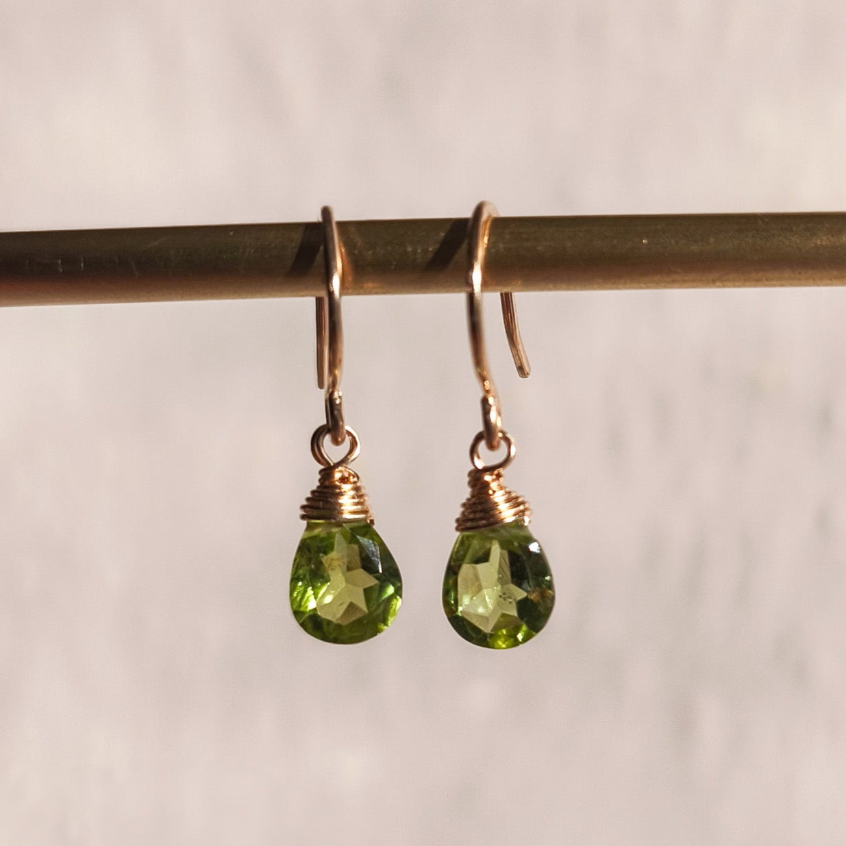 Peridot drop earrings
