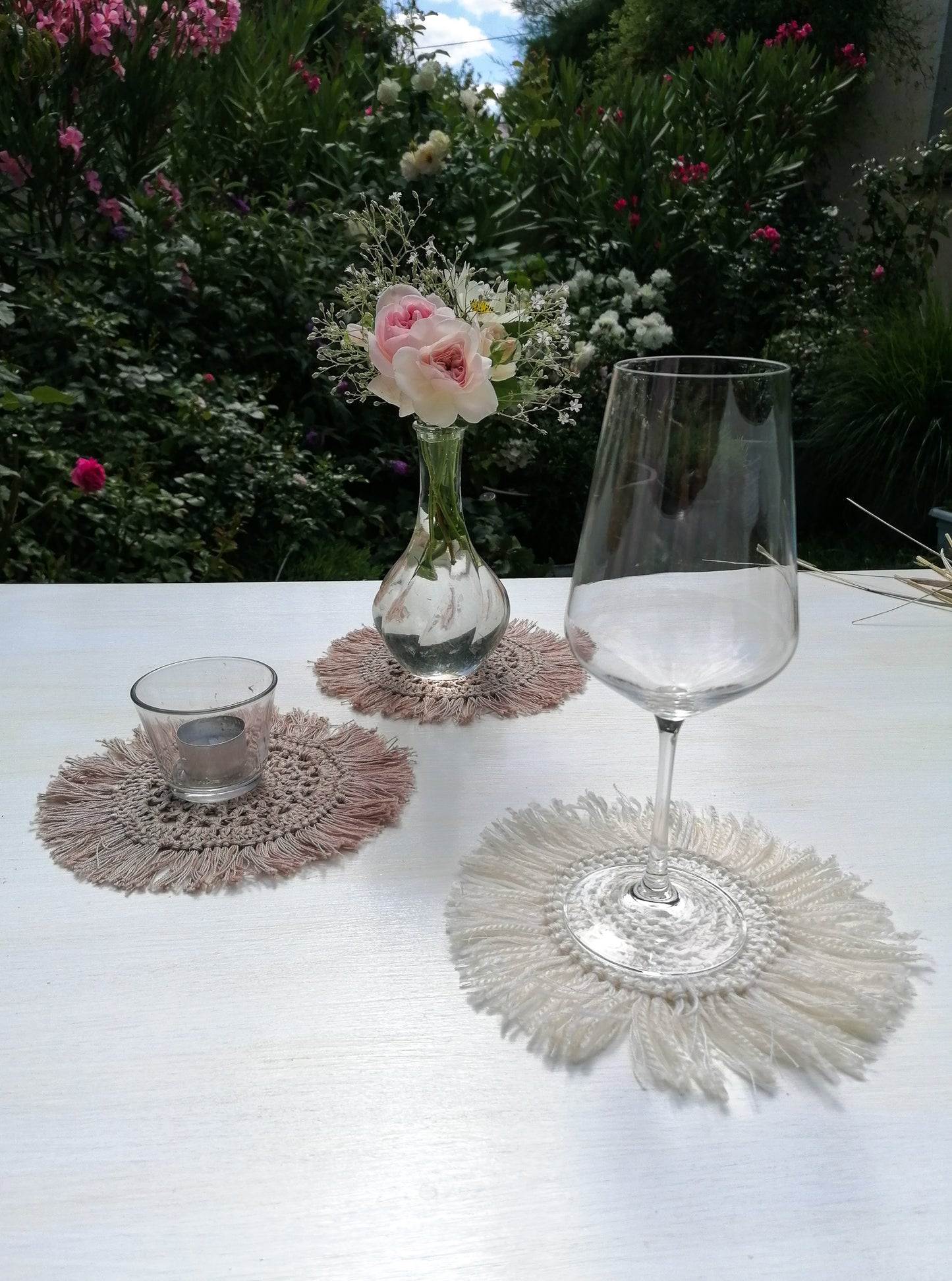 Untersetzer-Set mit Fransen