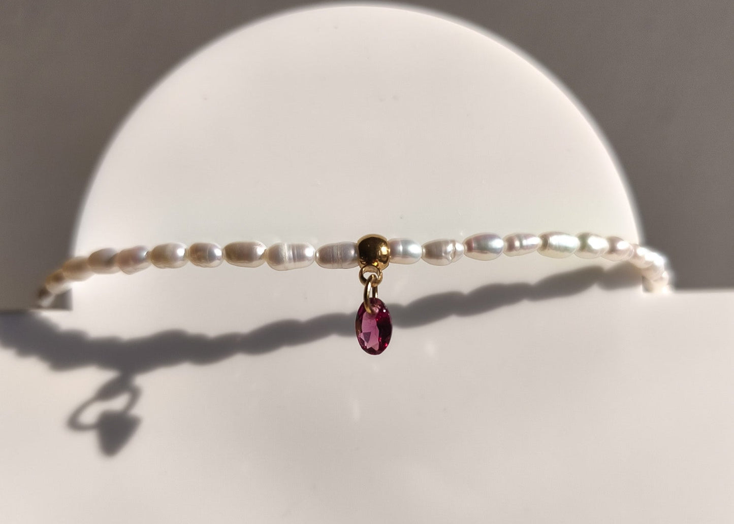 Rhodolite pearl necklace