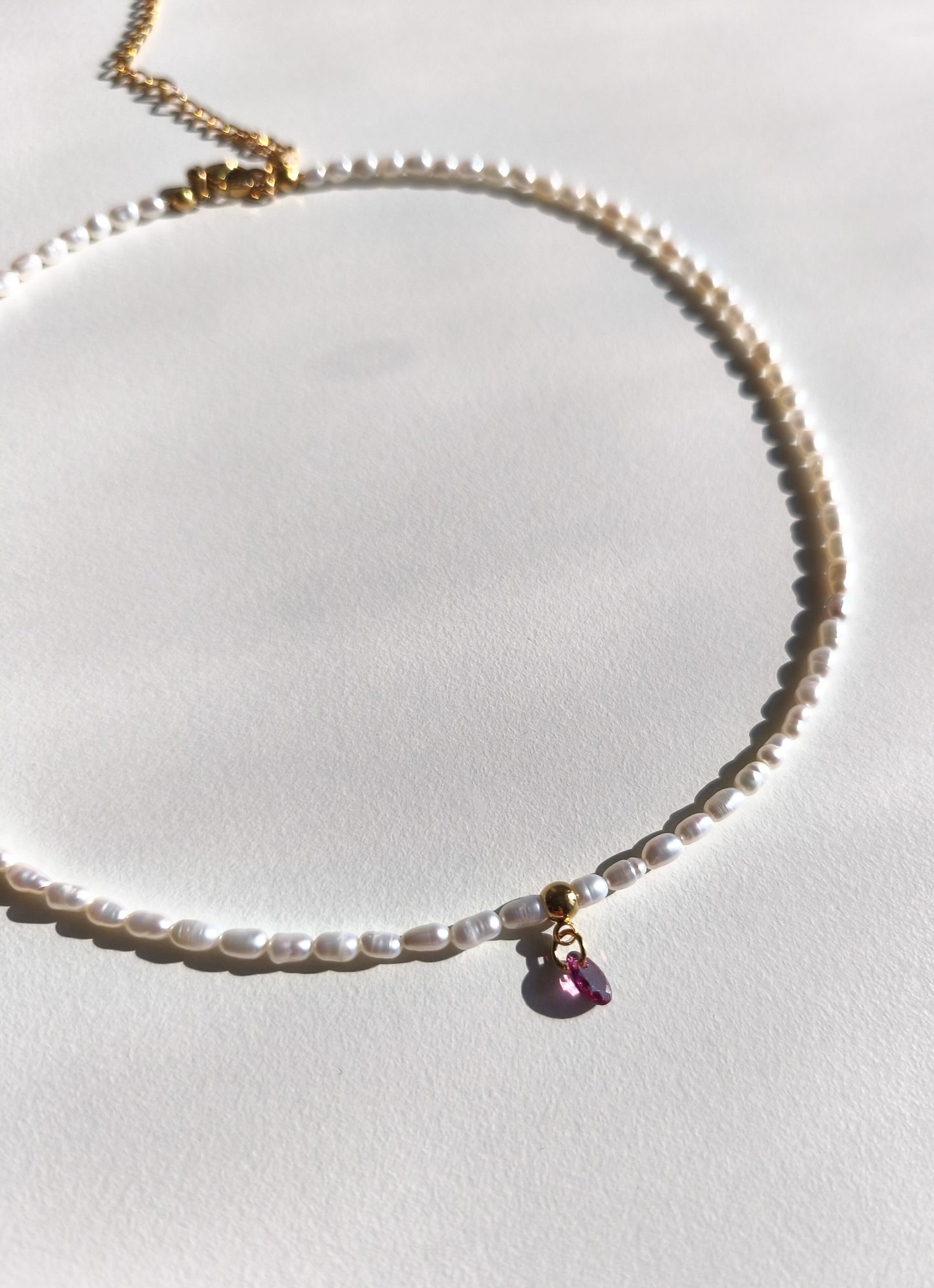 Rhodolite pearl necklace