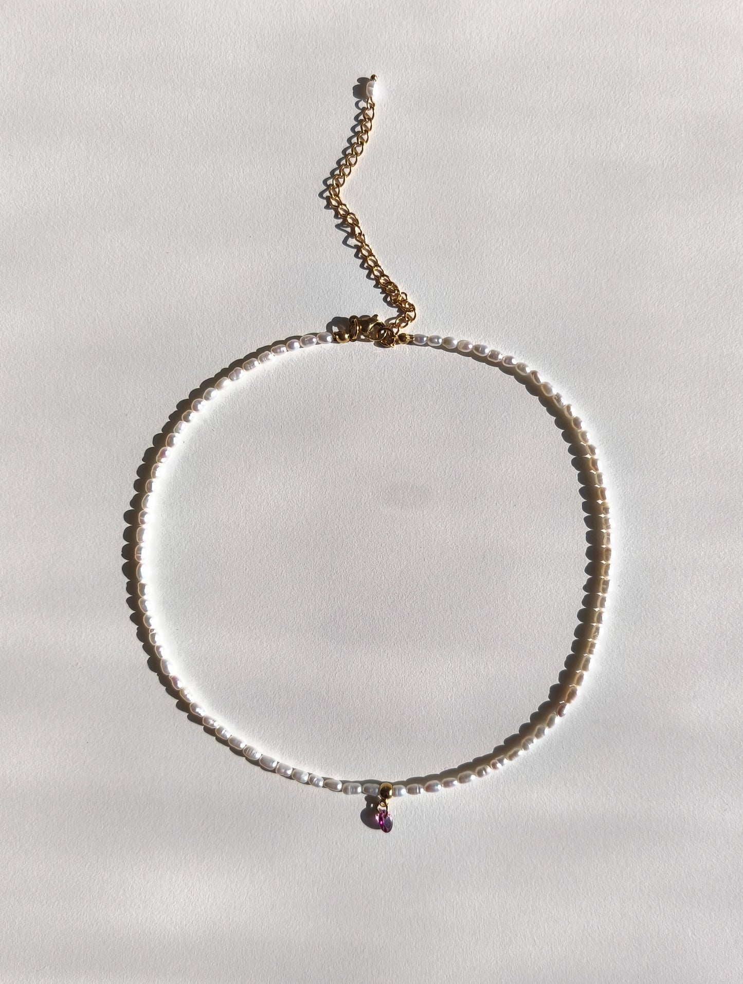 Rhodolite pearl necklace