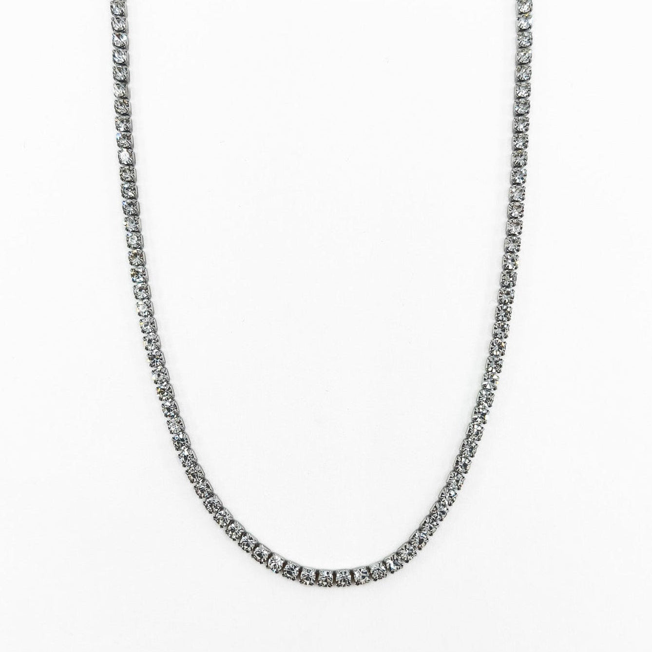 Tenisový náhrdelník - 3 mm, stříbrný