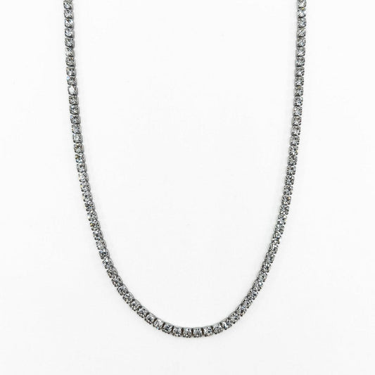Tenisový náhrdelník - 3 mm, stříbrný