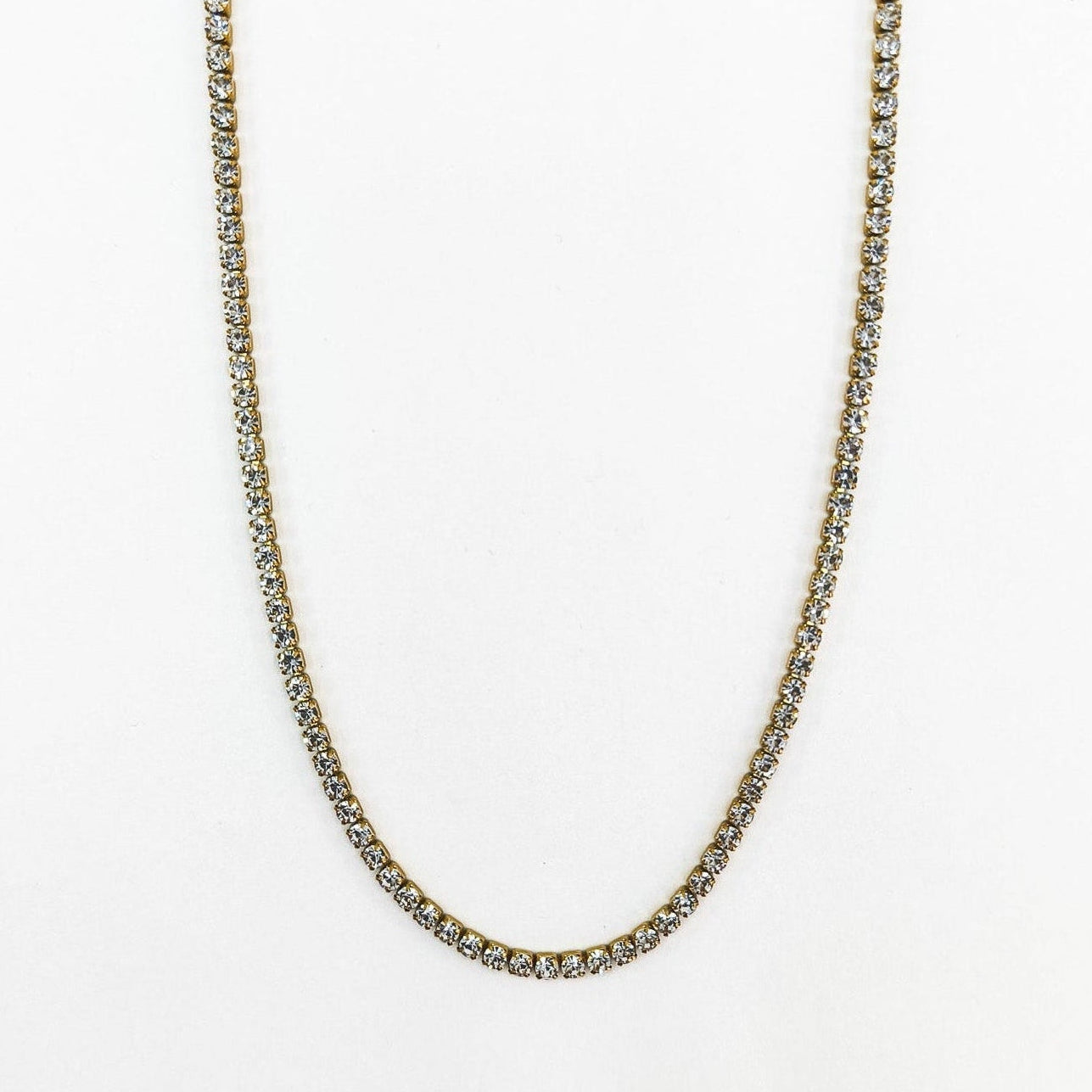 Tenisový náhrdelník - 3 mm, zlatý