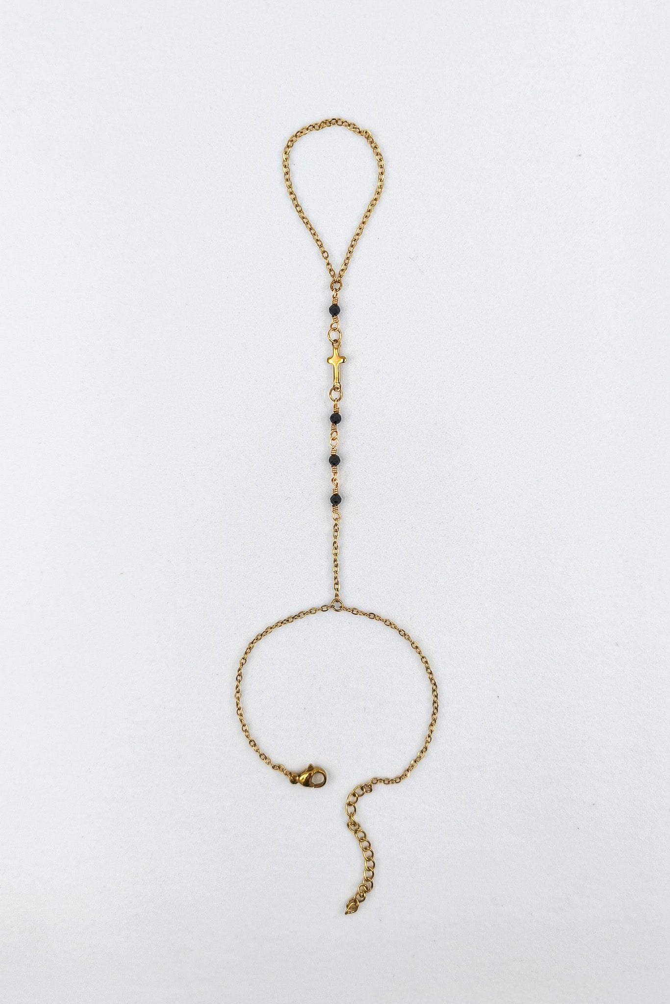 Náramek ve stylu růžence, černý spinel