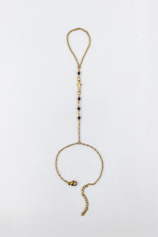 Náramek ve stylu růžence, černý spinel