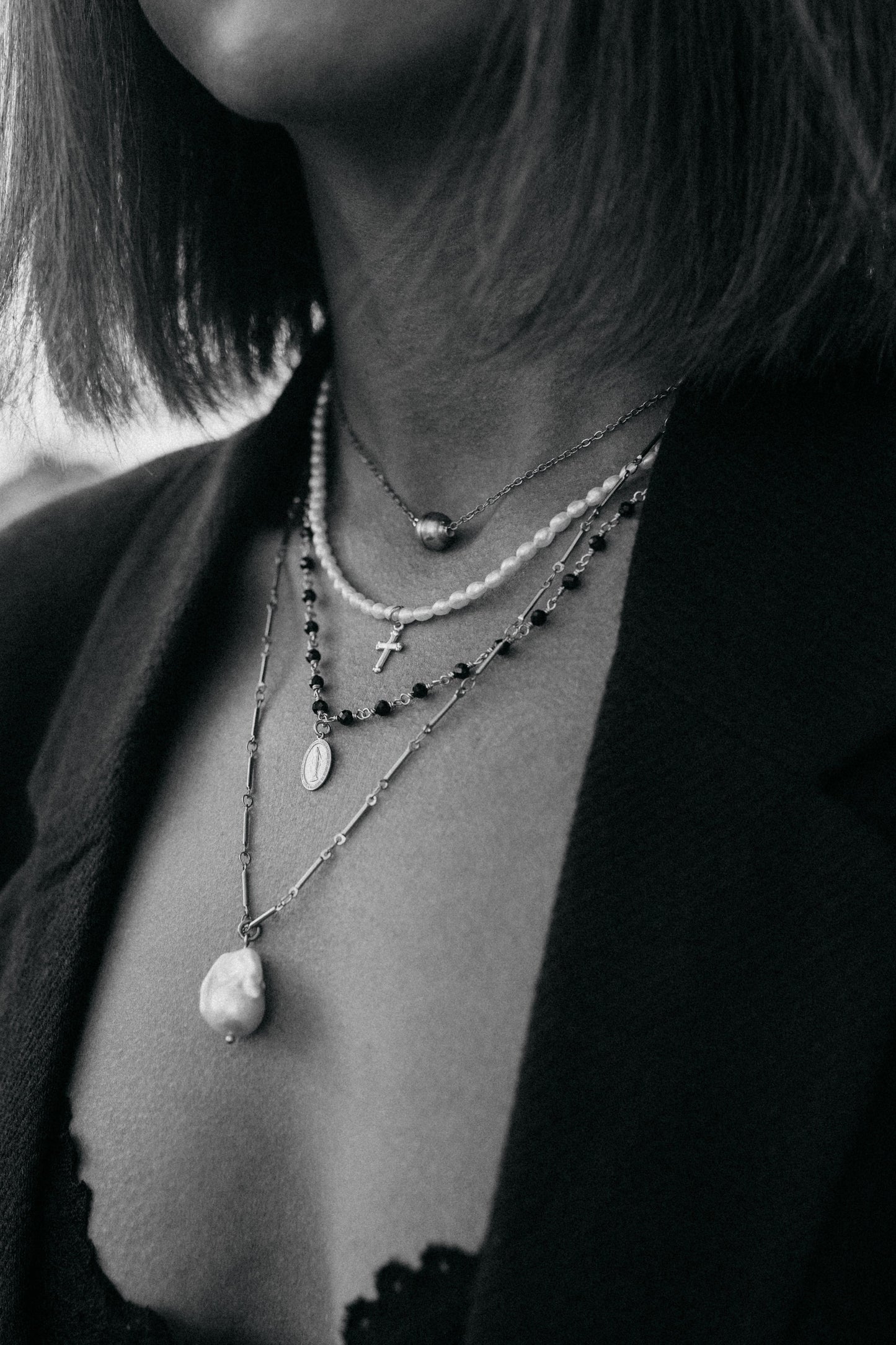 Řetízek s tahitskou perlou - zlatý