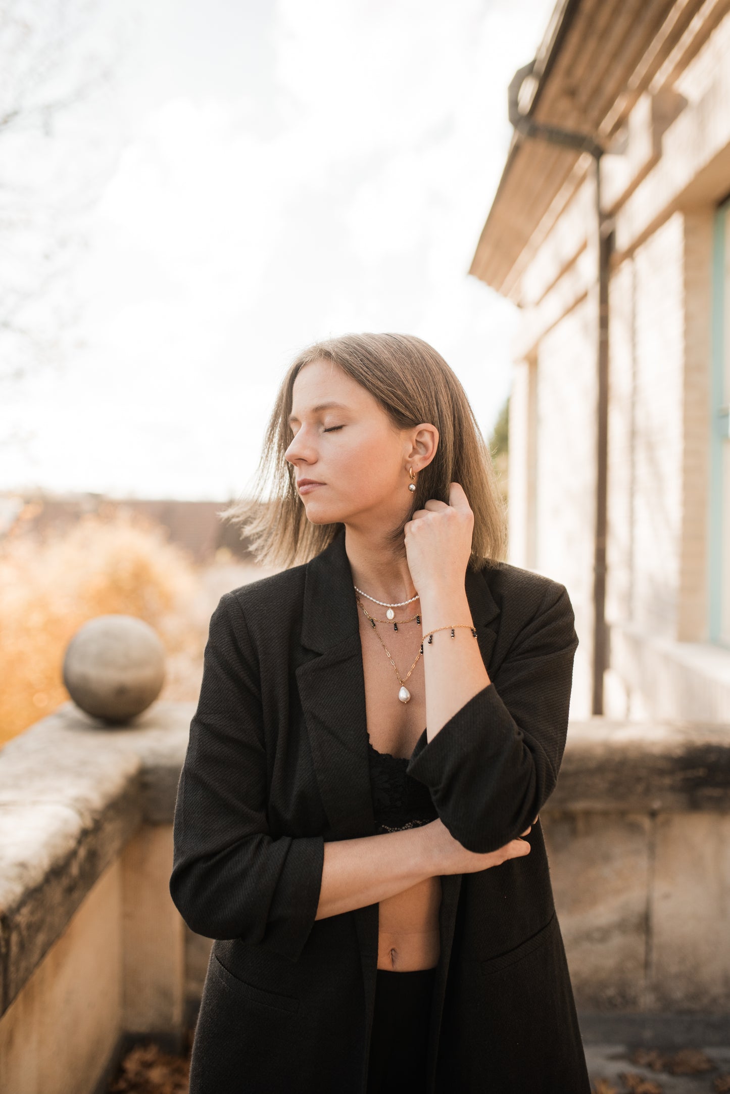 Řetízek s perlou Edison