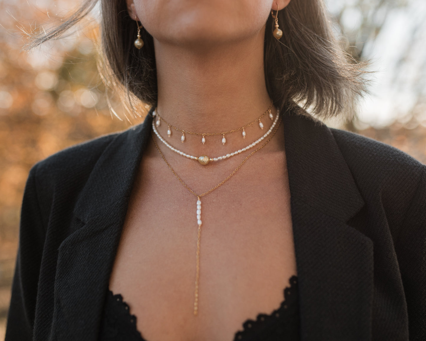 Náušnice s jihomořskými perlami