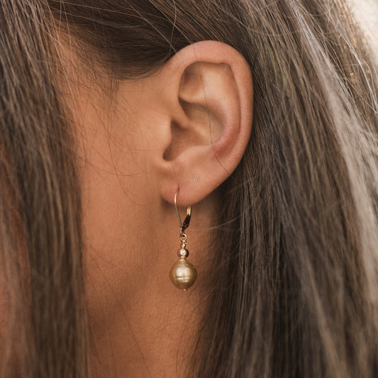 Náušnice s jihomořskými perlami