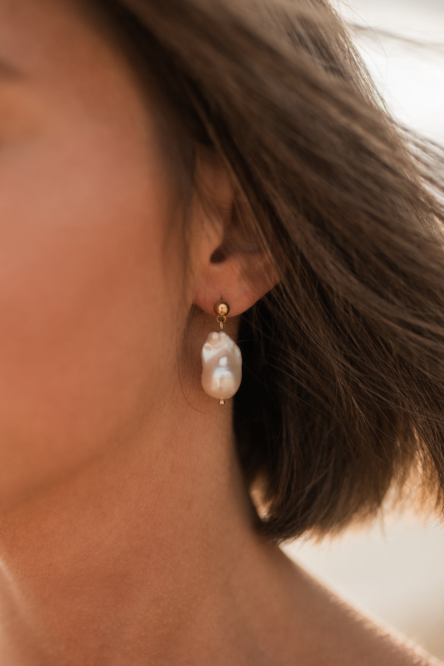 Flameball pearl drop earrings