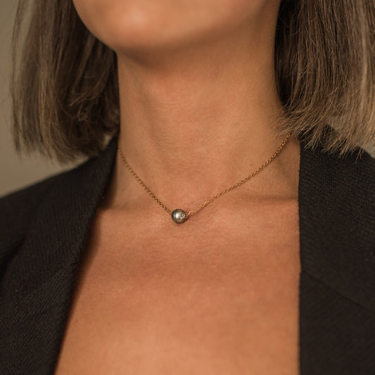 Řetízek s tahitskou perlou - zlatý