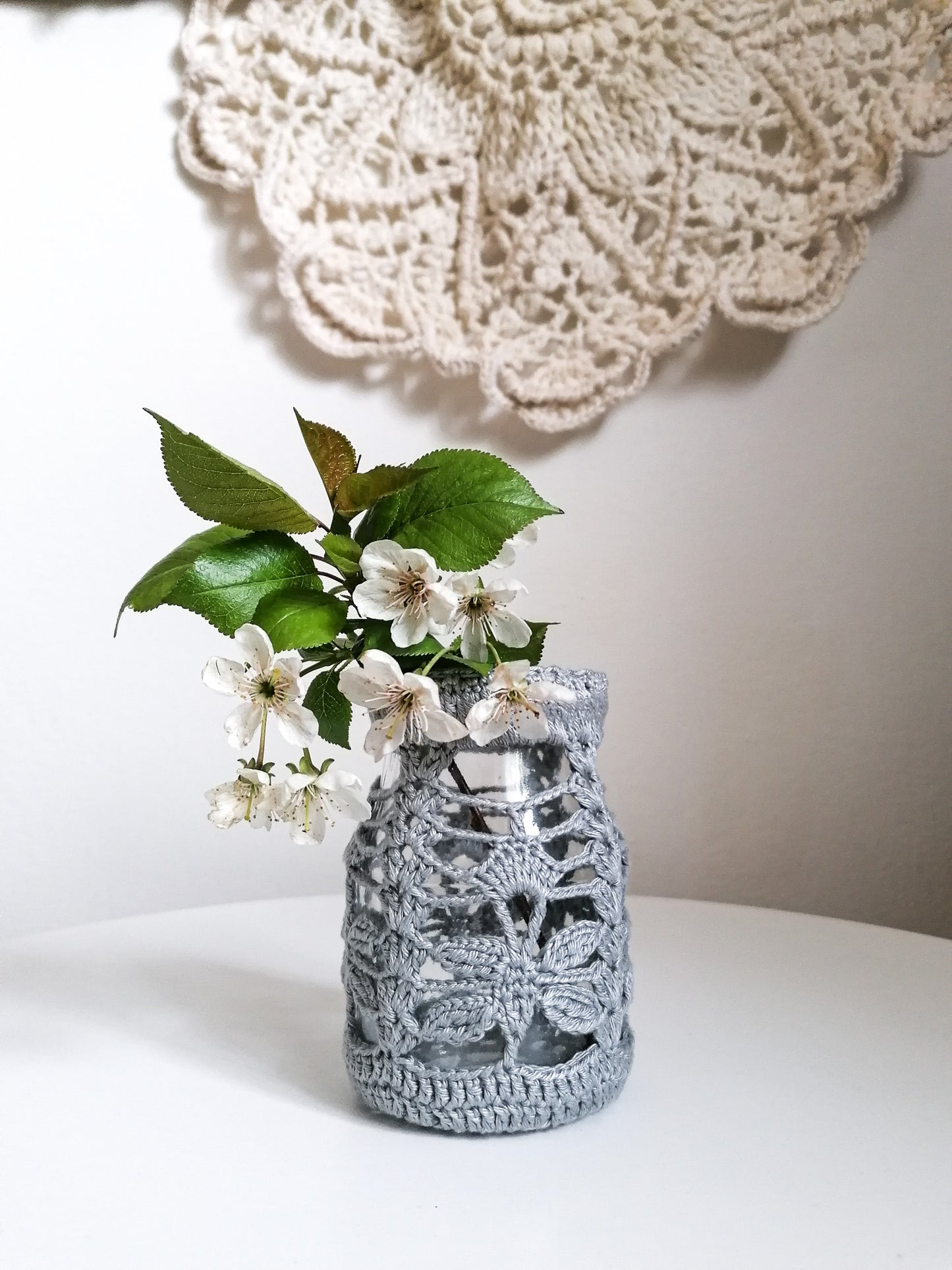 Gray dragonfly candle holder