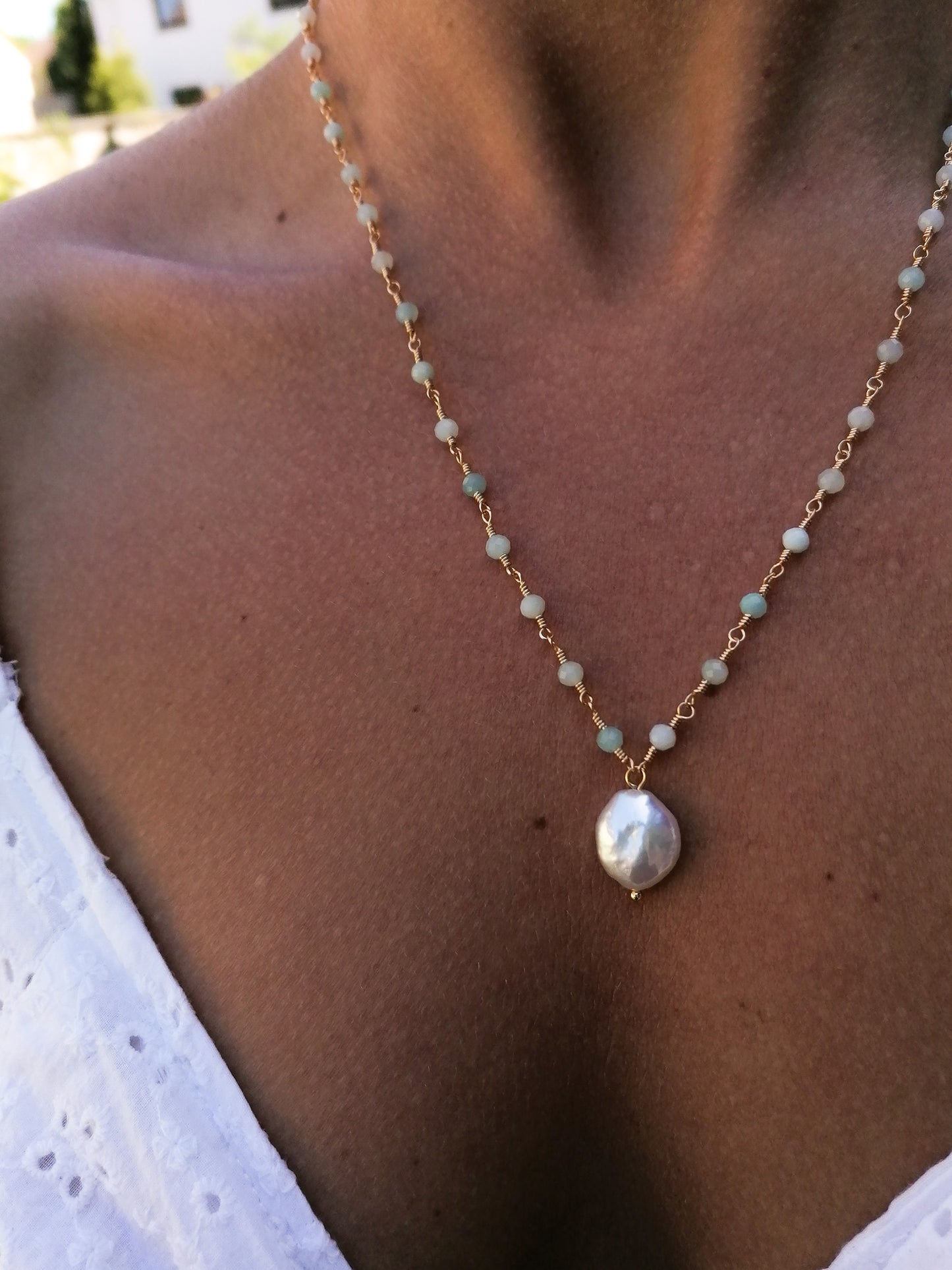 Penelope necklace - russian amazonite