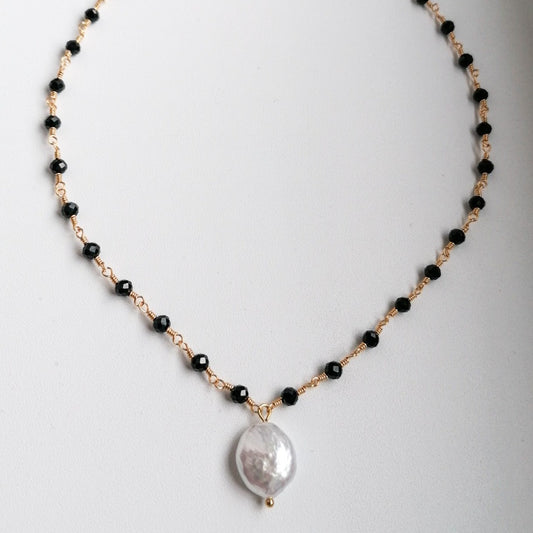 Penelope necklace - black spinel