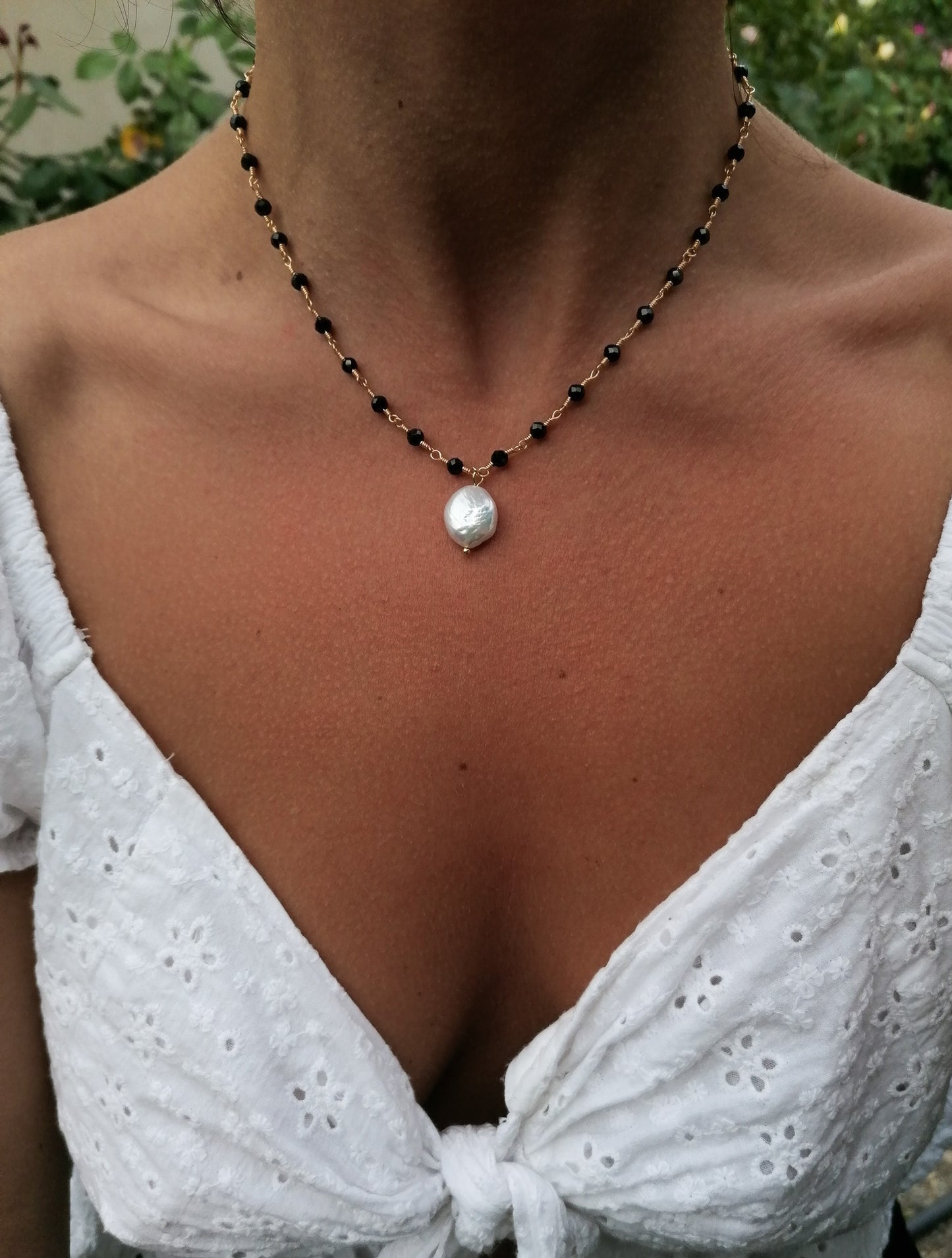 Penelope necklace - black spinel