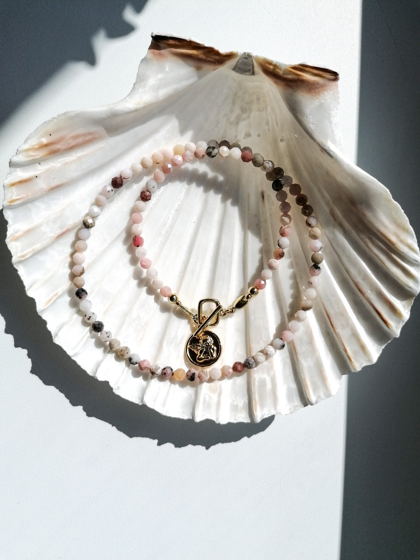 Guardian necklace - pink opal