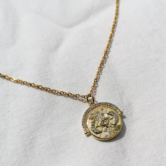 Celestial coin necklace