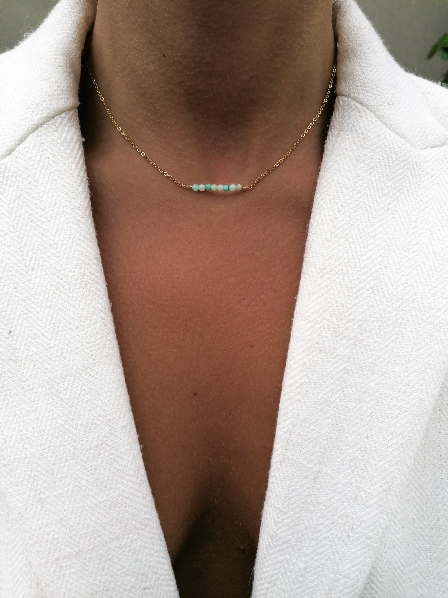 Amazonite bar necklace