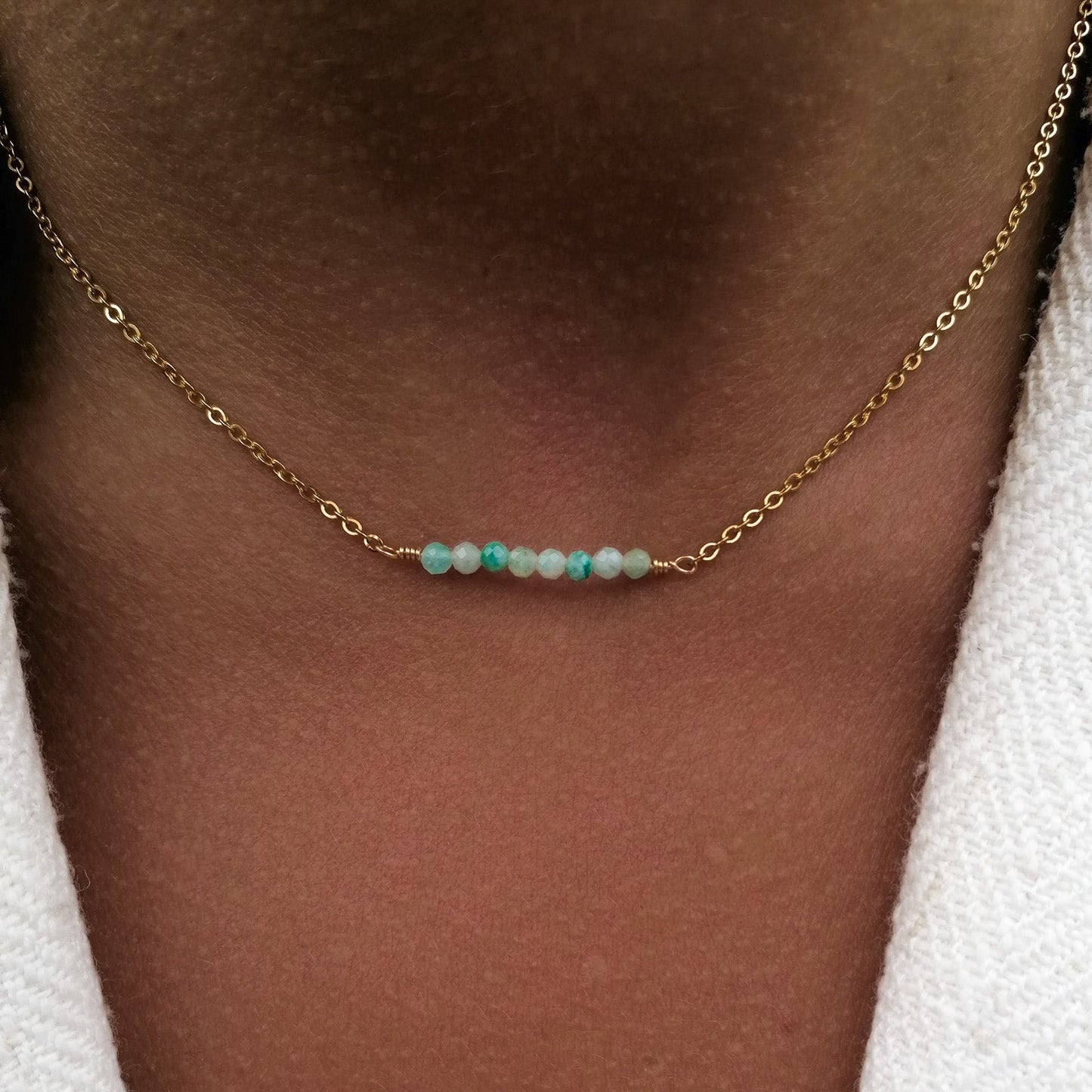 Amazonite bar necklace