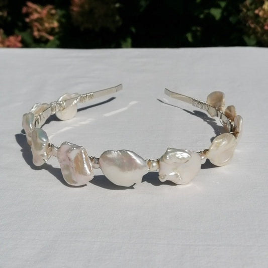 Keshi pearl headband