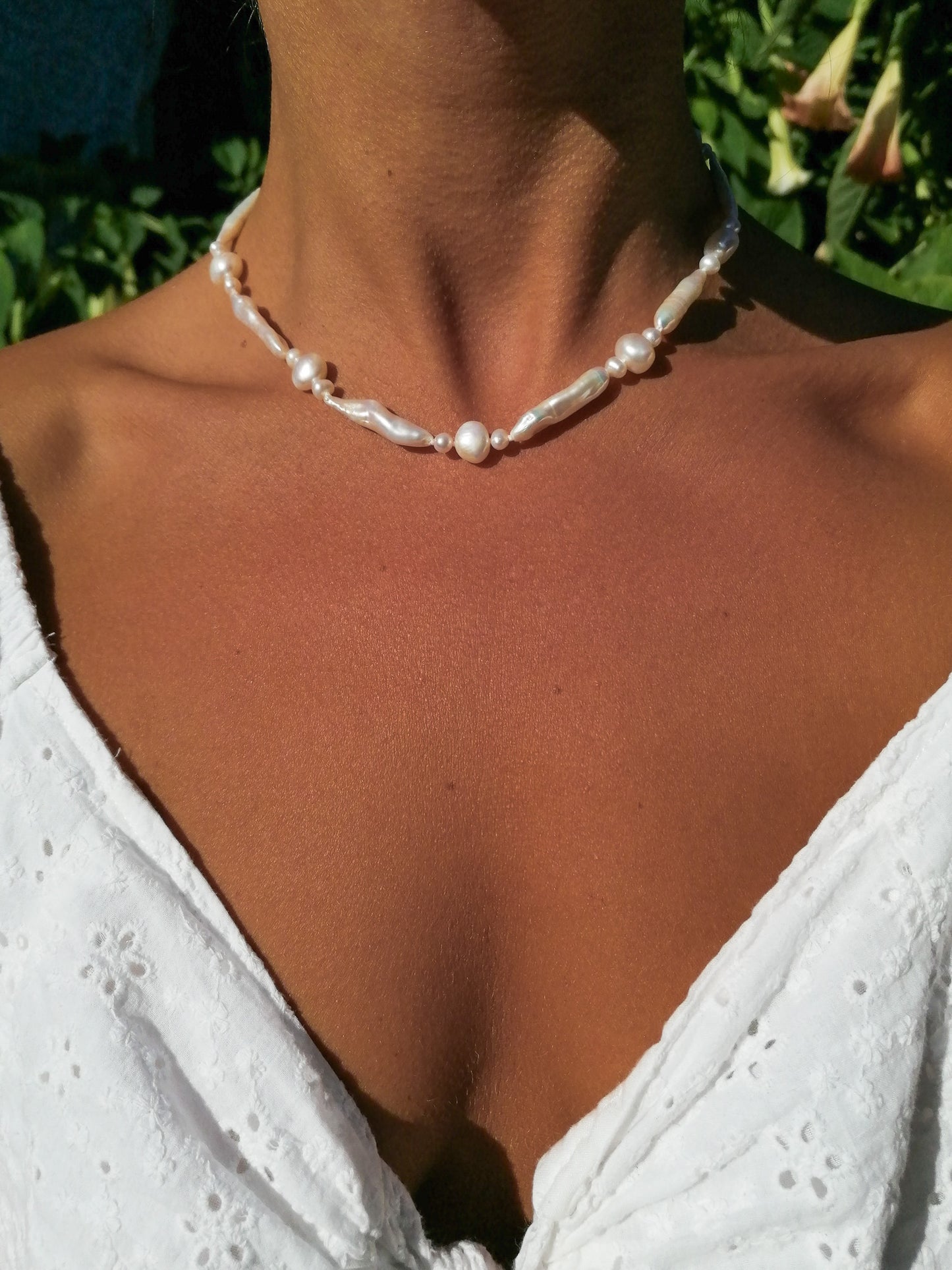 Biwa pearl necklace