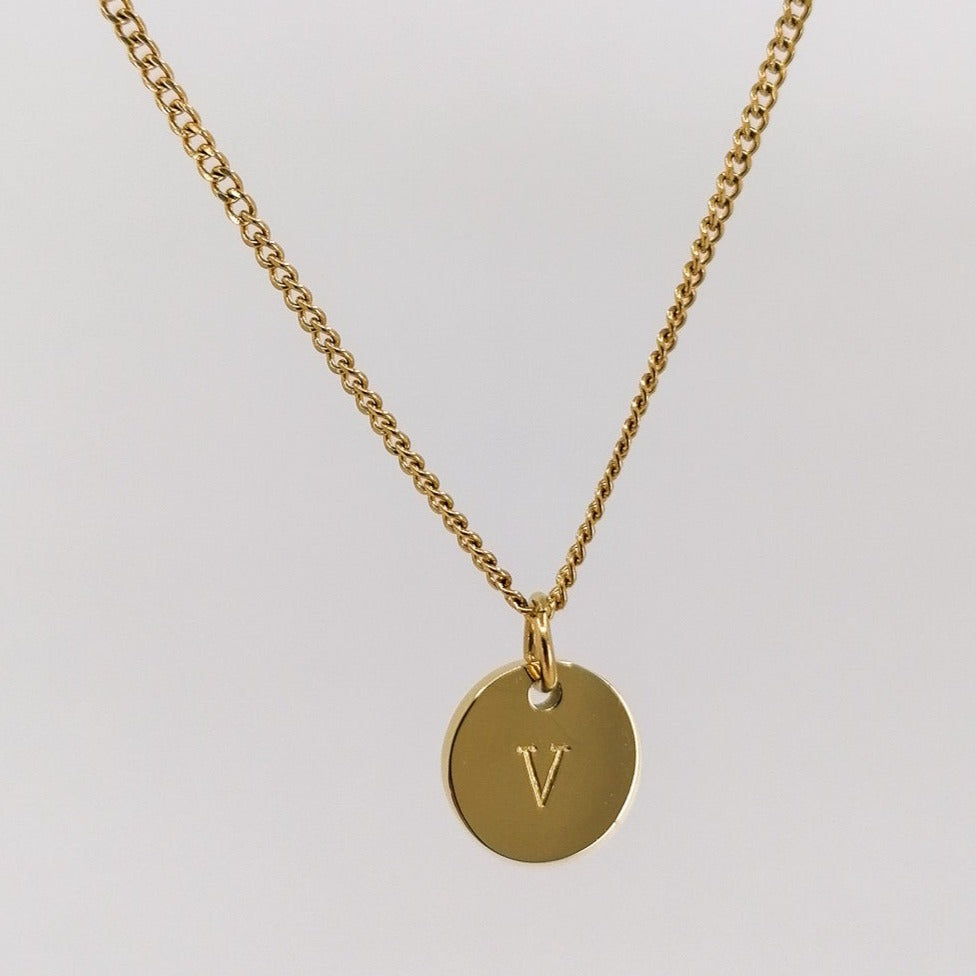 Initial necklace - cuban chain