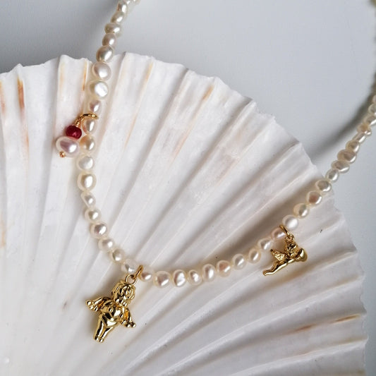 Ruby angel necklace