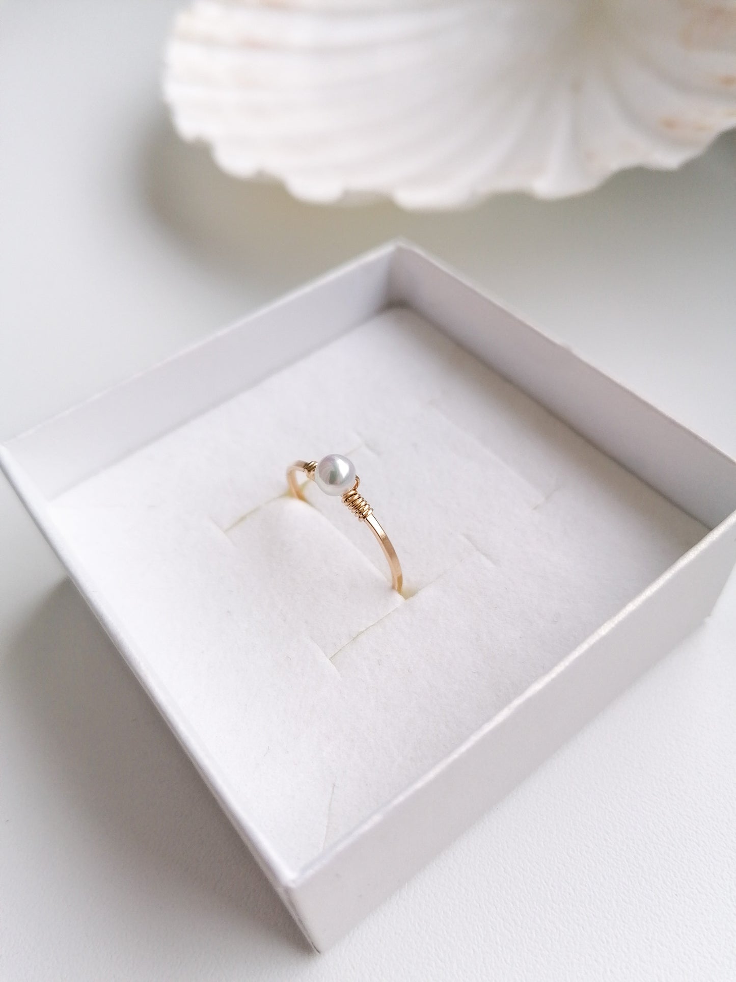 Pearl ring, 14k gold filled