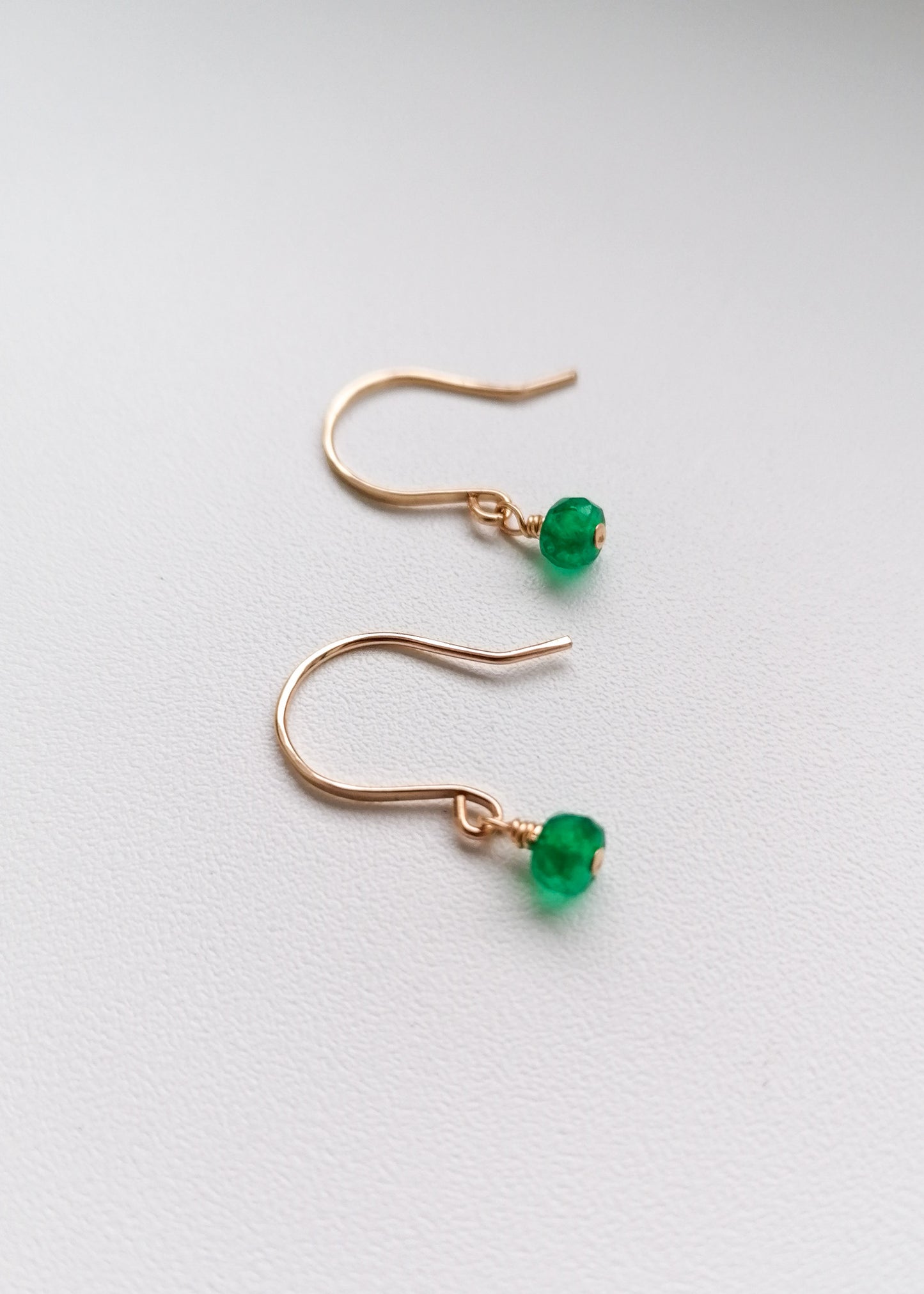 Emerald earrings - gold filled