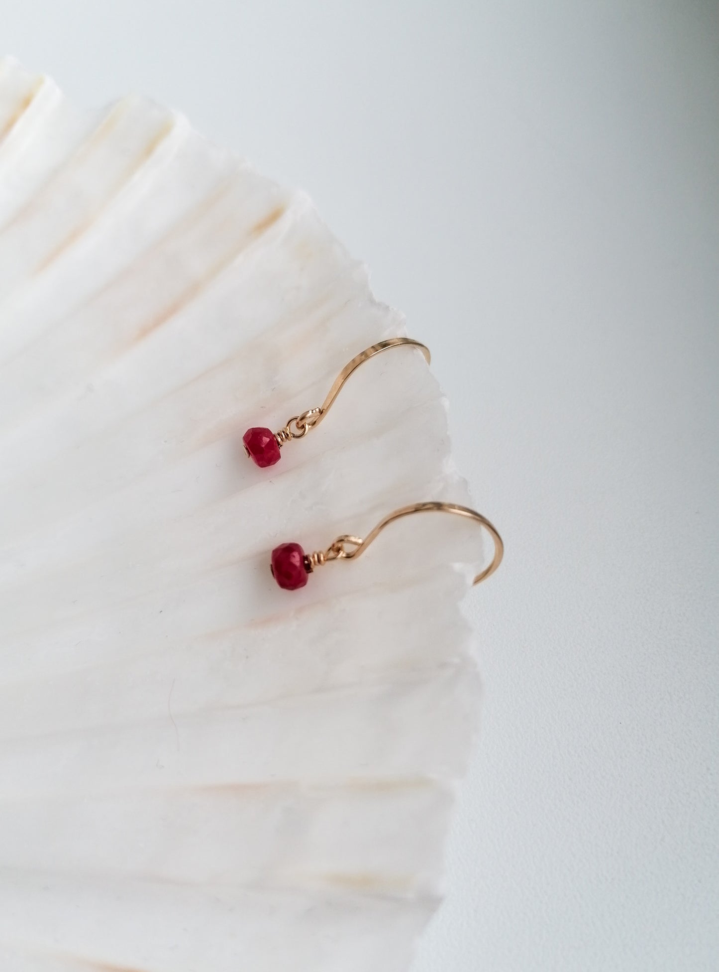 Ruby earrings - gold filled