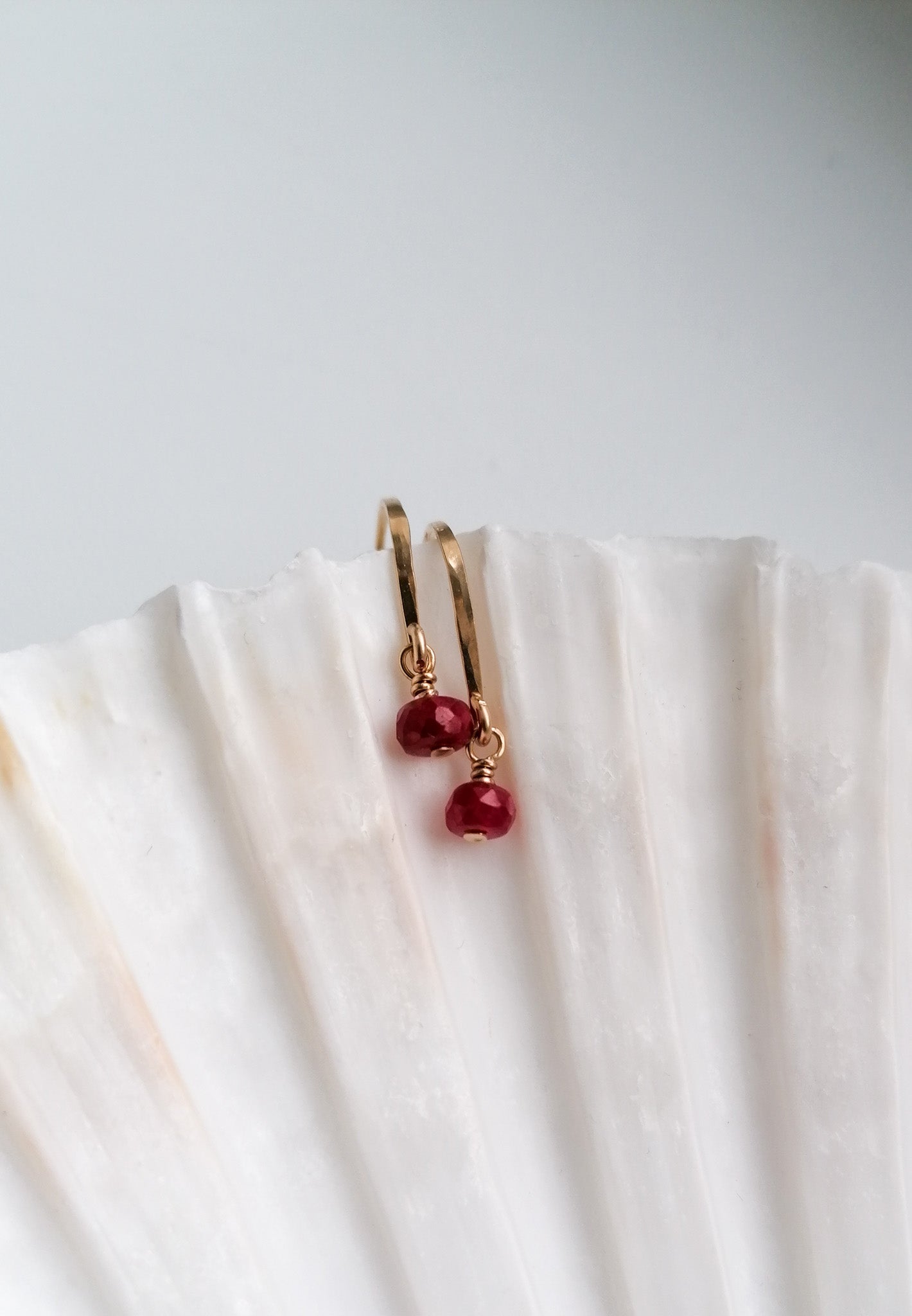 Ruby earrings - gold filled