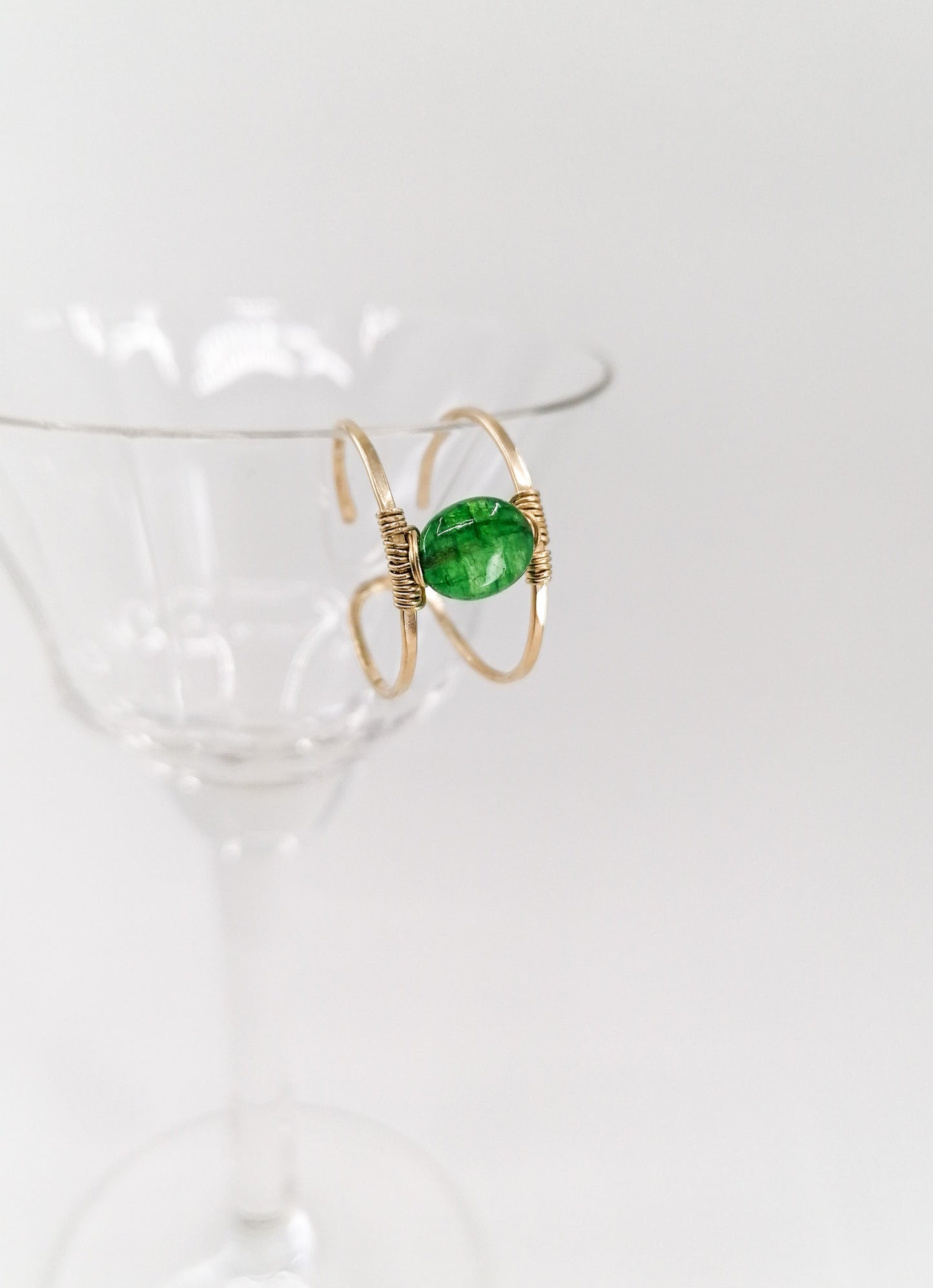 Emerald double ring