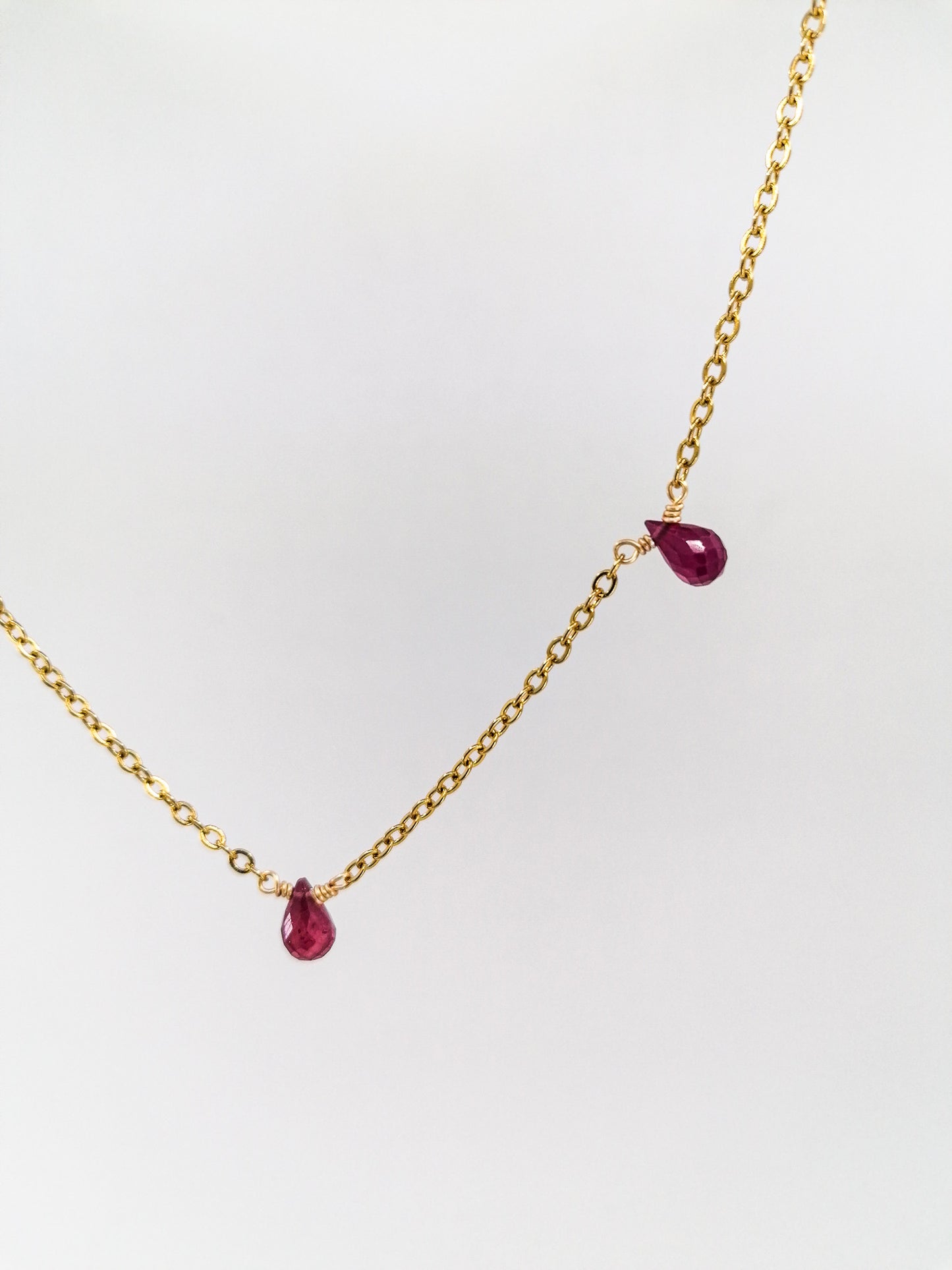 Ruby briolette necklace
