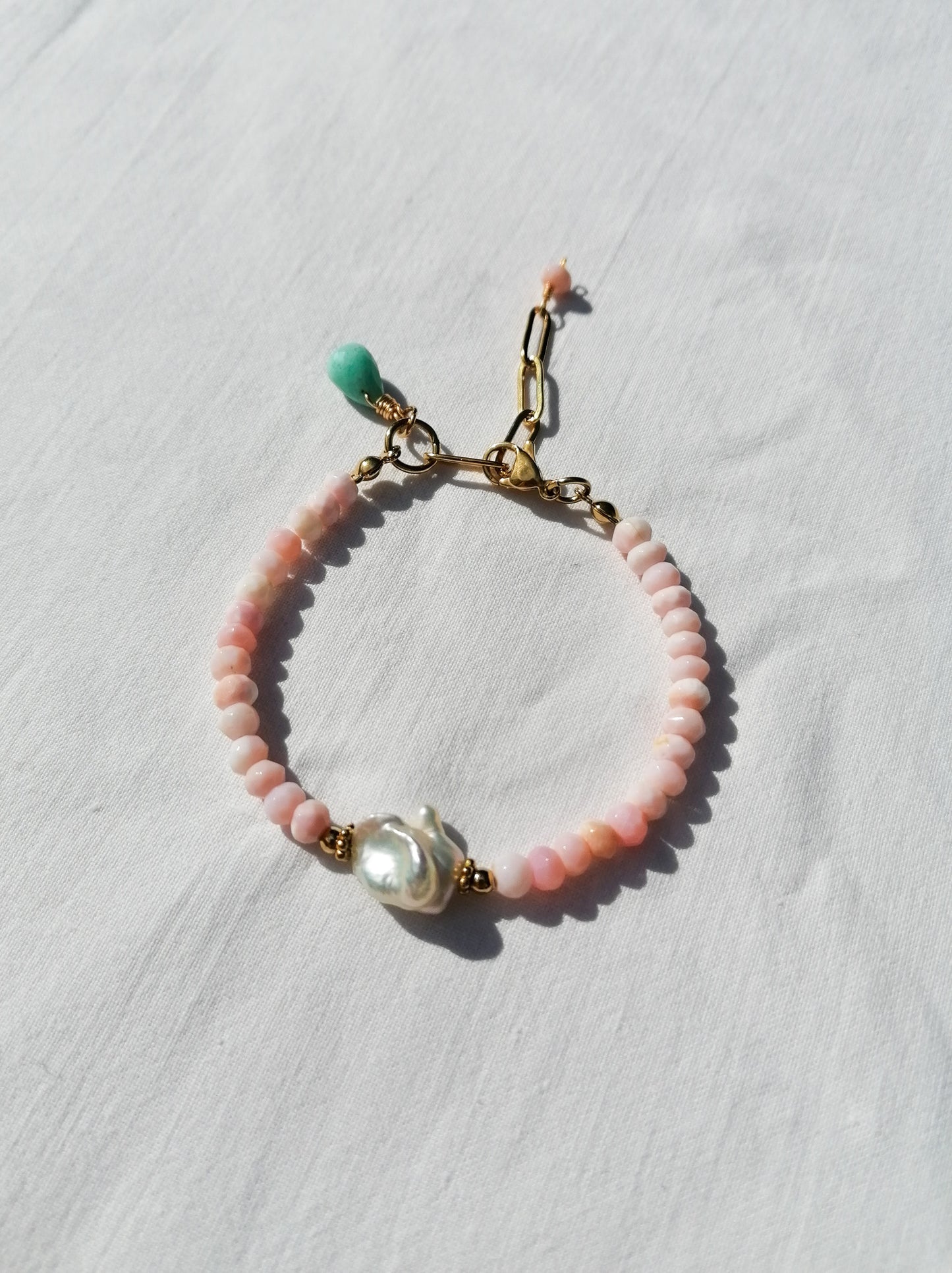 Opal & amazonite & pearl bracelet