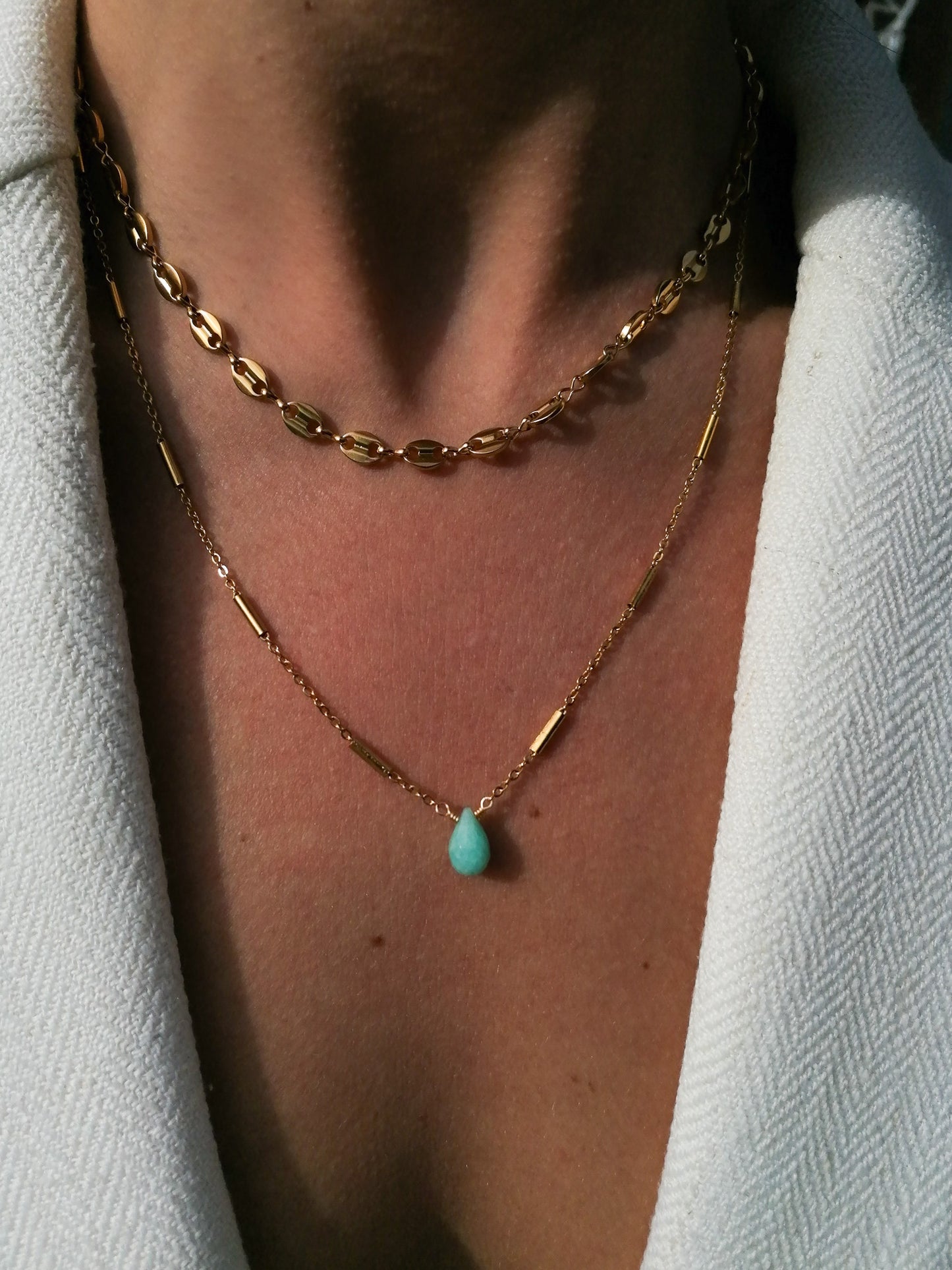 Amazonite drop necklace