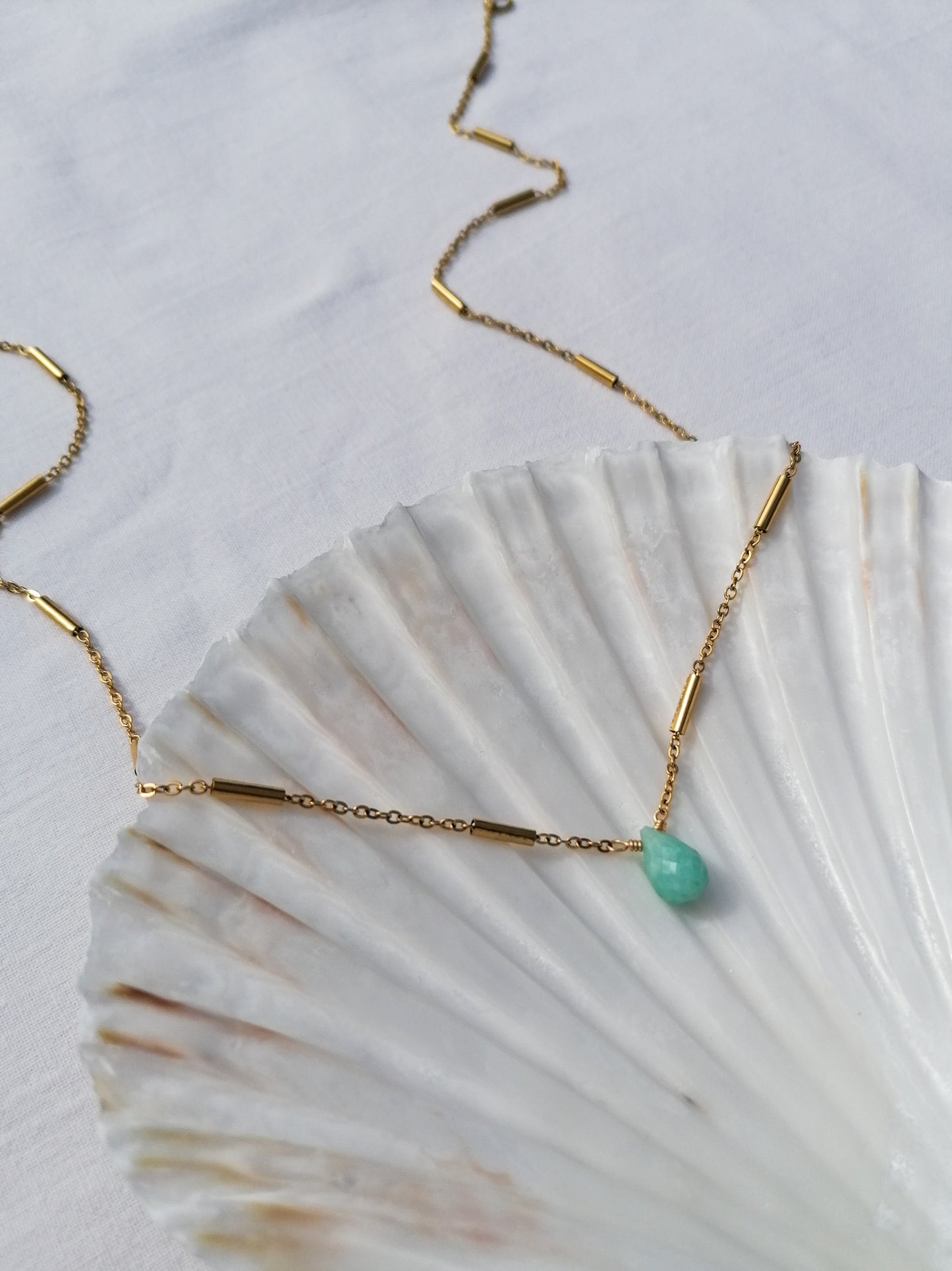 Amazonite drop necklace