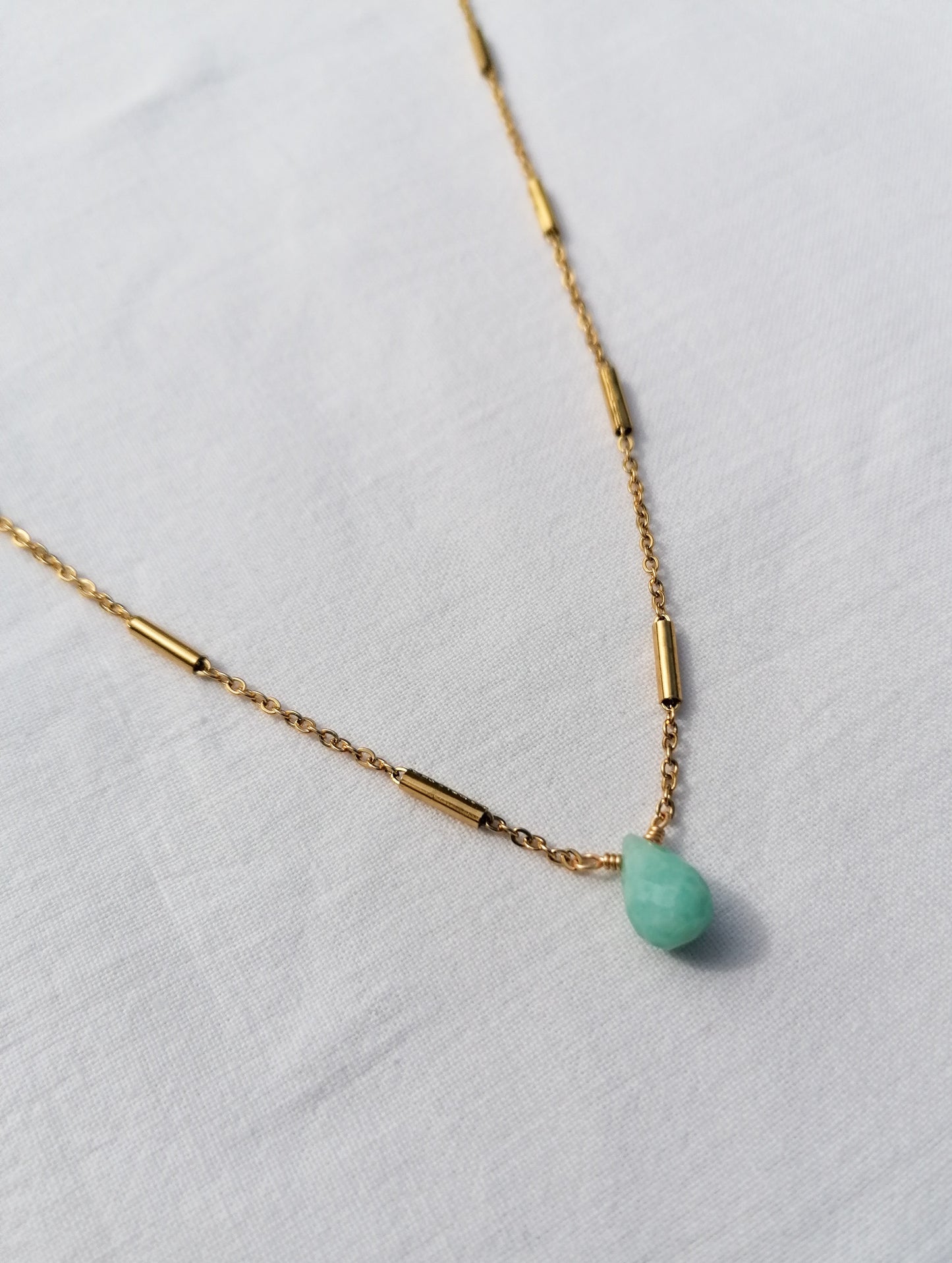 Amazonite drop necklace